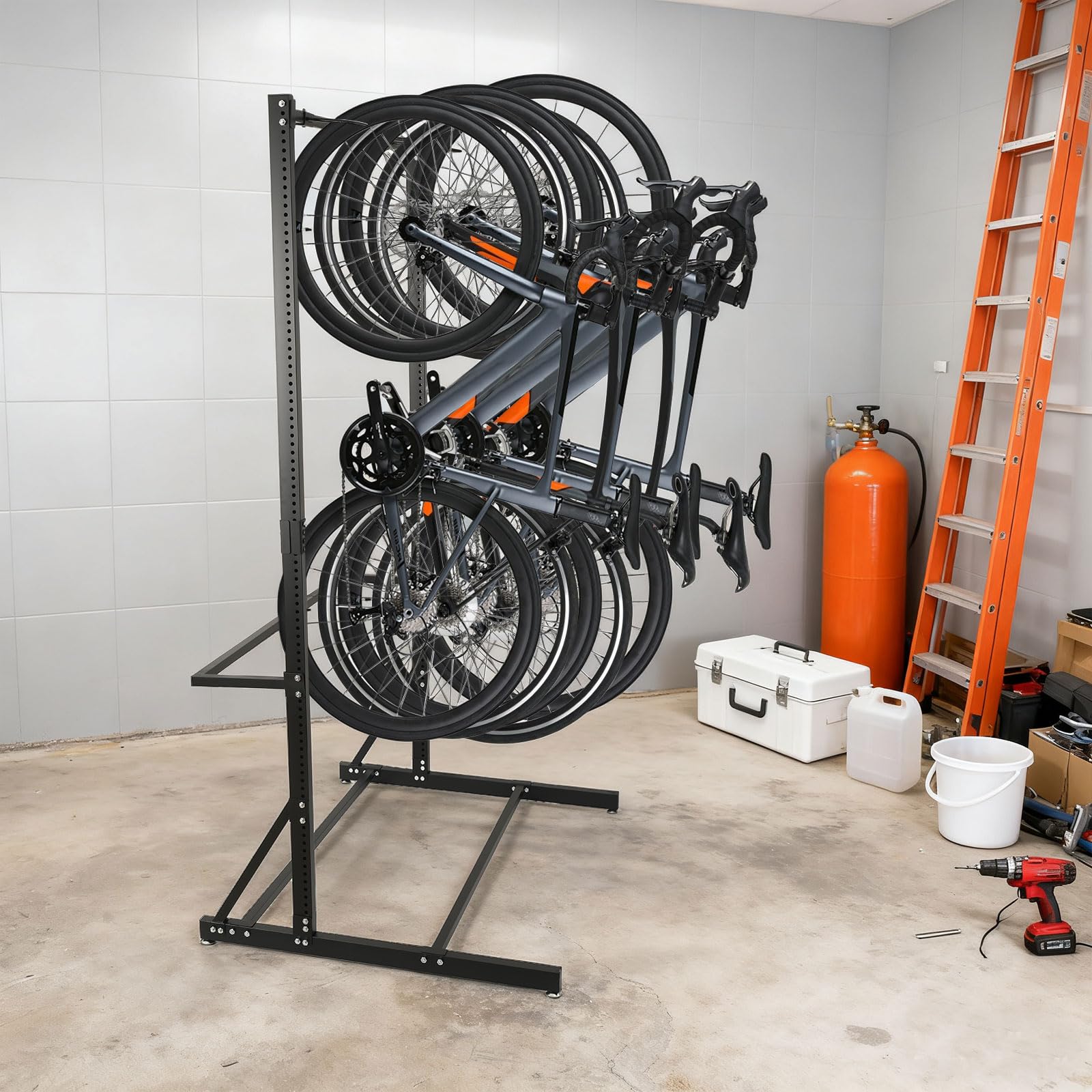 Freistehender Fahrradständer 5 Fahrräder Fahrrad Ständer Halter 60KG