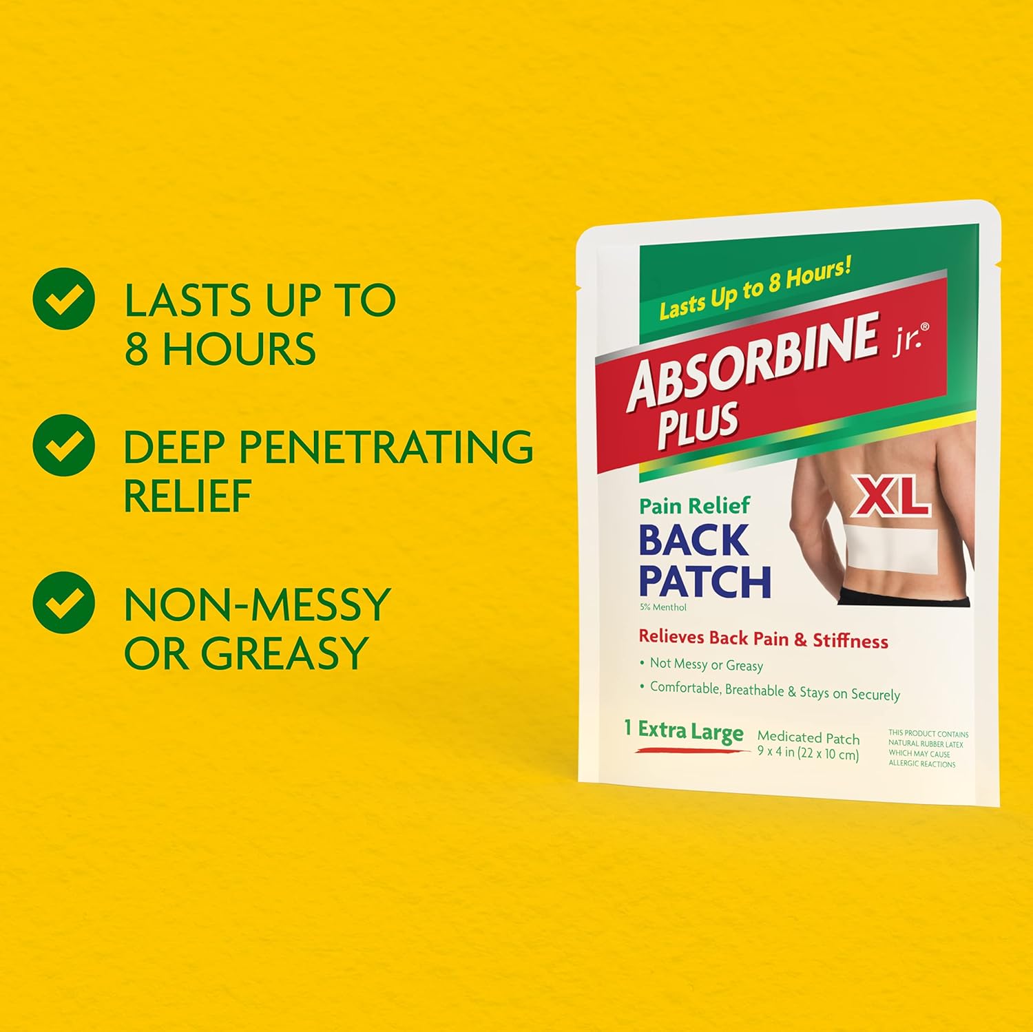 Buy Absorbine Jr. Pain Relief Patches, Extra Large Back Pain Patch with