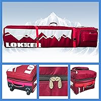 Vista 7 de D900 - Bolsa acolchada de snowboard con ruedas para viajes aéreos, impermeable de 71 pulgadas, gran capacidad para esquís/tablas de snowboard