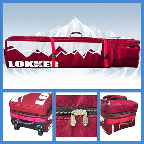 Miniatura 4 de kzalzaci Bolsa de snowboard Wheely Ski Snowboard Bag Heavy Duty 180cm(70in) gran capacidad impermeable para tablas de snowboard, esquís, botas y
