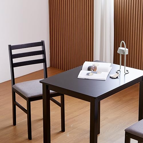 Miniatura 8 de Livinia Seattle Juego de 2 sillas modernas de estilo granja para cocina y comedor, sillas de madera maciza con respaldo de escalera y asiento