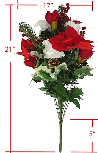 Miniatura 6 de Admired By Nature ABN4C002-NTRL-2 - Aerosol artificial de pino estacional, escarcha natural, juego de 2 piñas de helecho verde, paquete doble