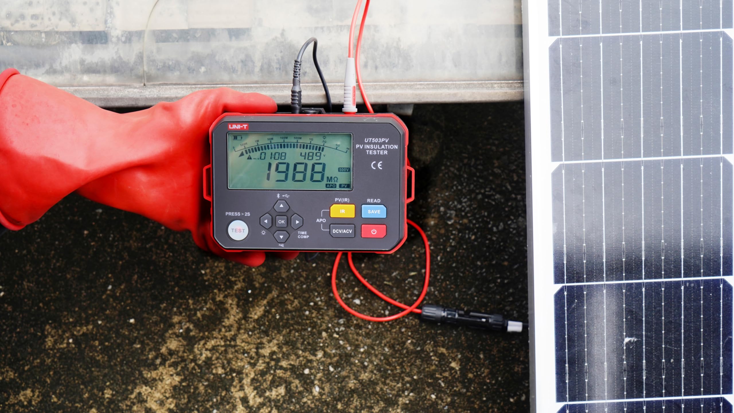 UNI-T Probador de resistencia de aislamiento fotovoltaico UT503PV