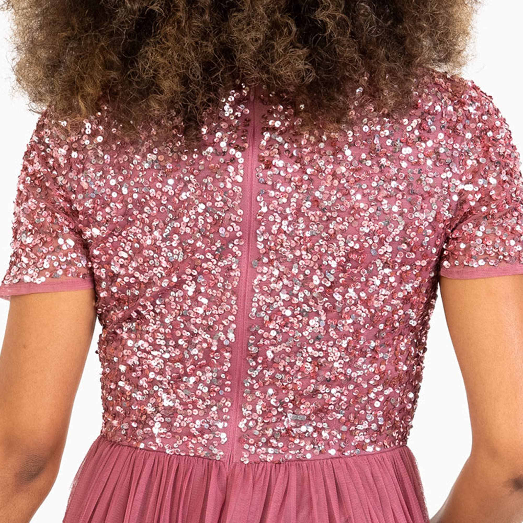 Maya Deluxe Damen Midi-Kleid mit V-Ausschnitt – Bild 5