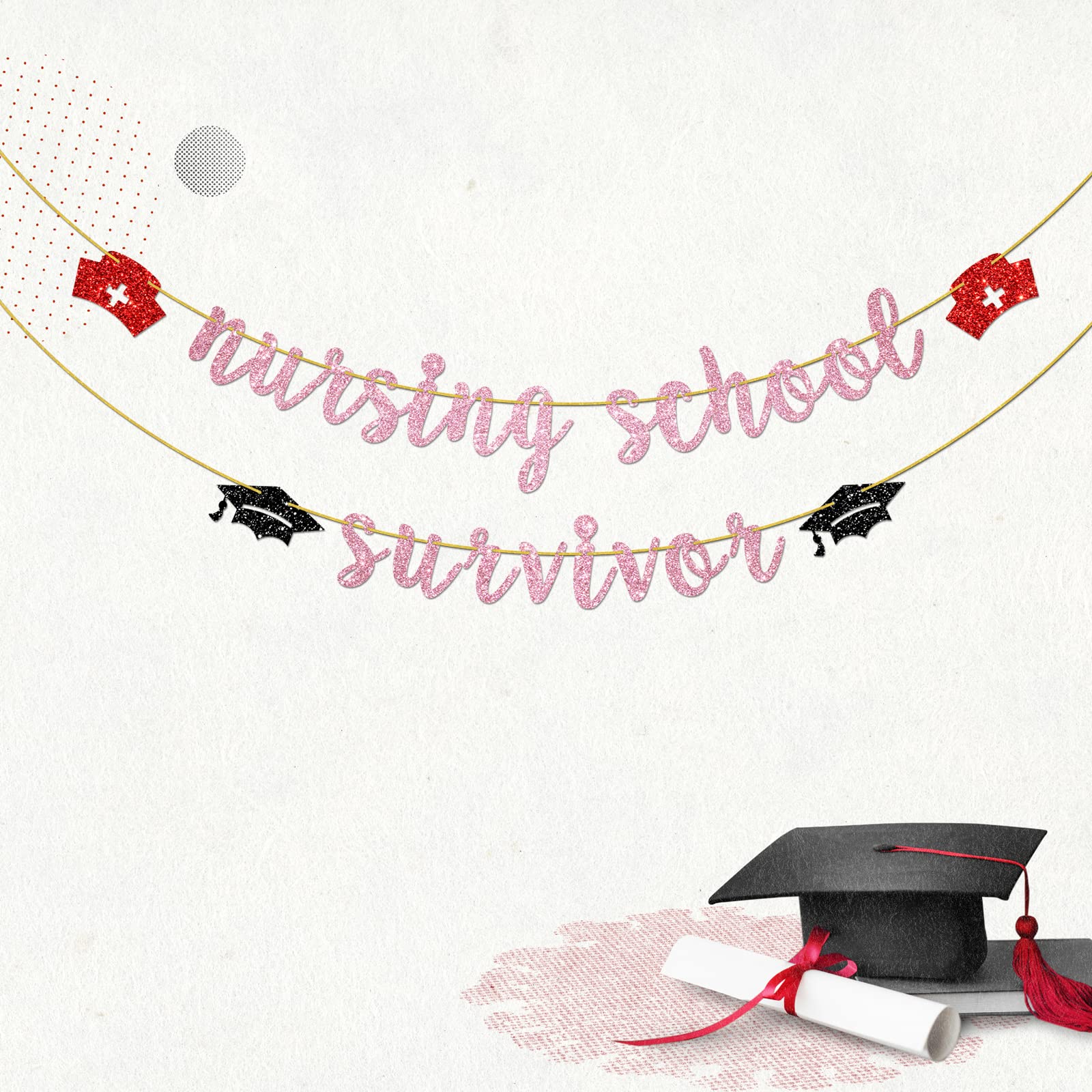 Congrats Nurse Graduation Banner – Glitter Party Decor Garland For RN, BSN, Nursing School Grad (Class Of 2024) - View #13