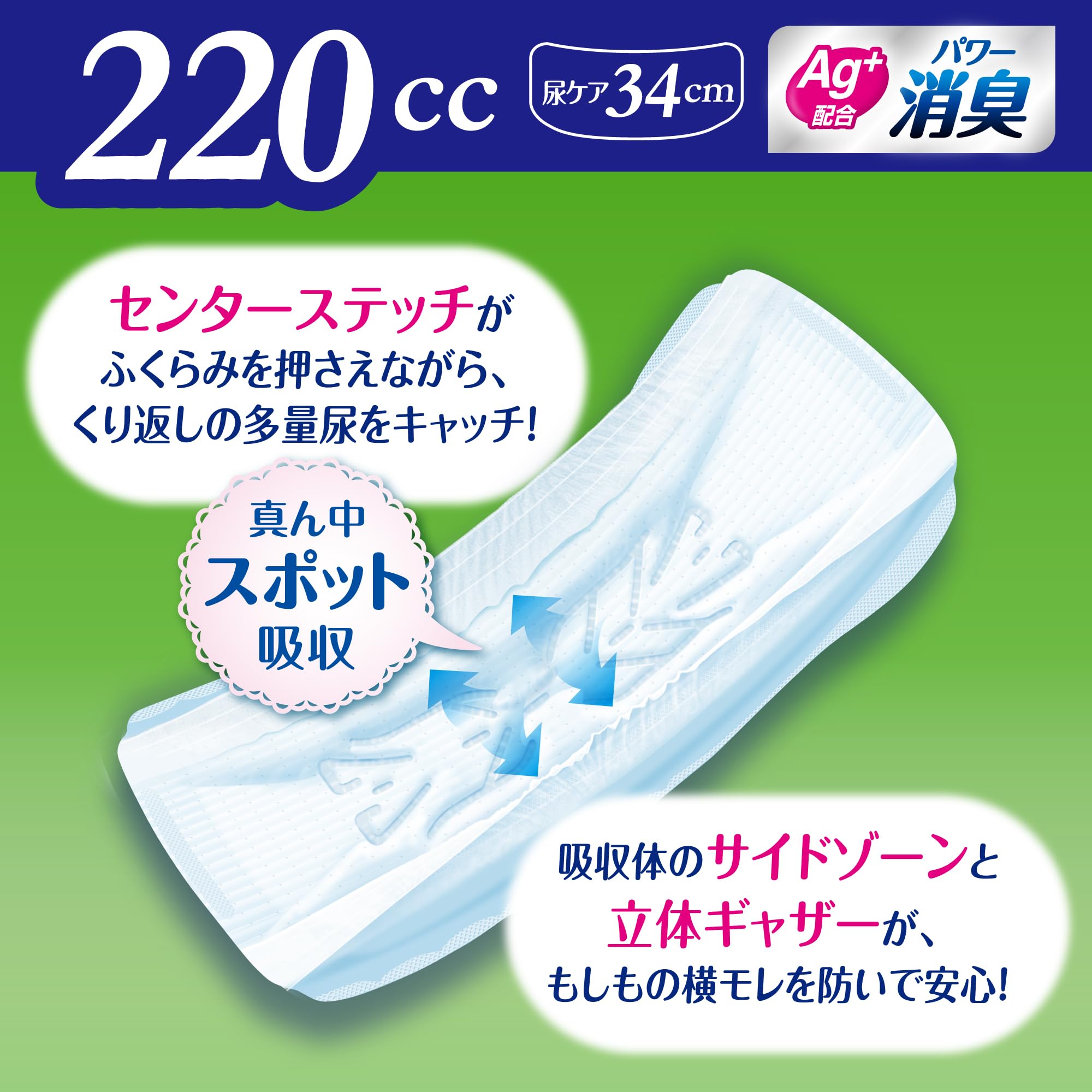 Amazon.co.jp: ライフリー 【尿もれパッド 220㏄】 さわやかパッド