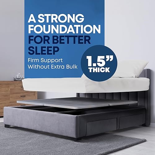 Miniatura 20 de Greaton, Tabla de madera dividida de 1.496 in de tamaño individual – 2 piezas debajo del colchón, cubierta de ventilación de tela – Sustituye