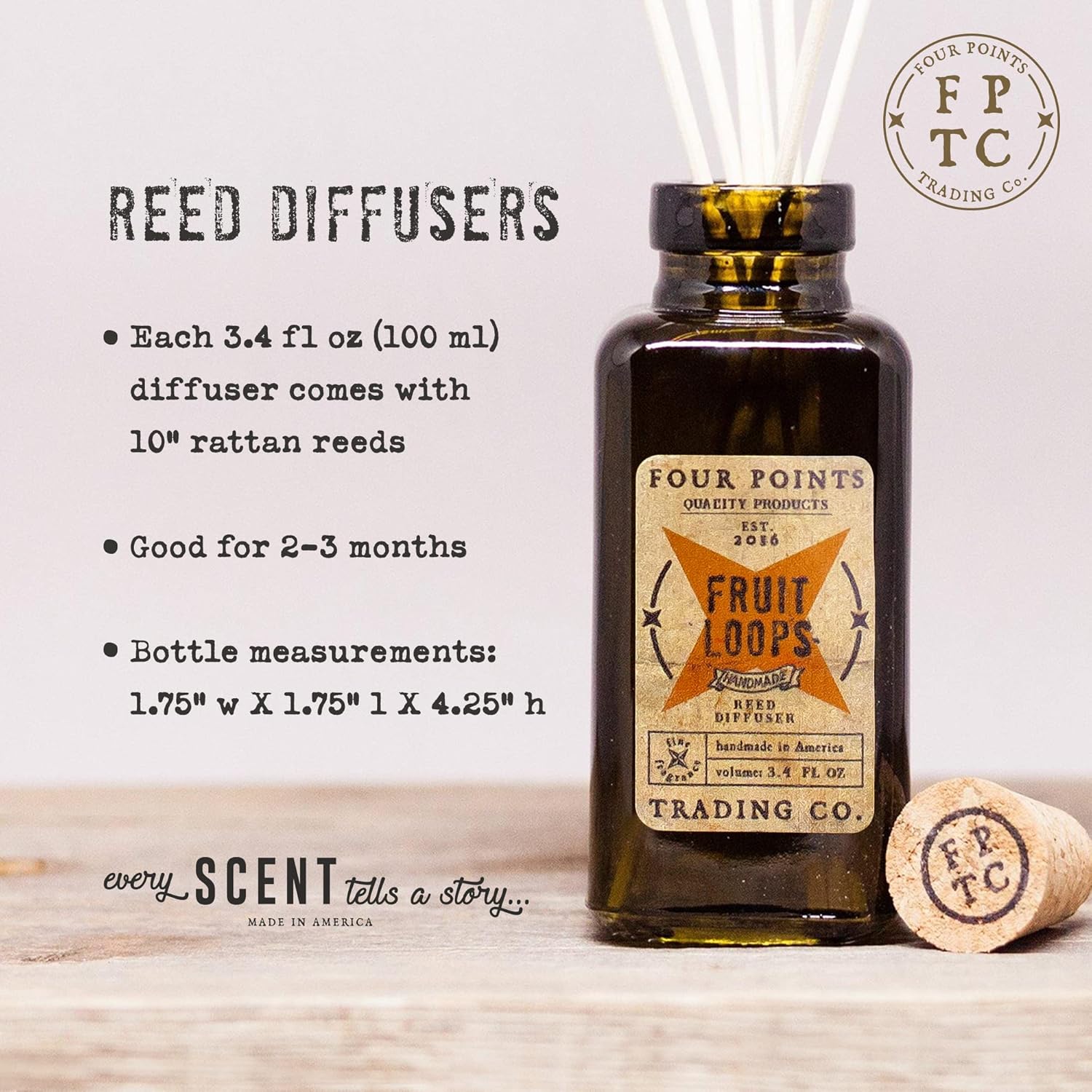 Fruit Loops Diffuser Set - Fall Decor - Scent Infuser & Essential Oil Diffuser for Large Room, Home, or Bathroom - Smell Goods for House - Fall Gifts for Women - 3.4oz