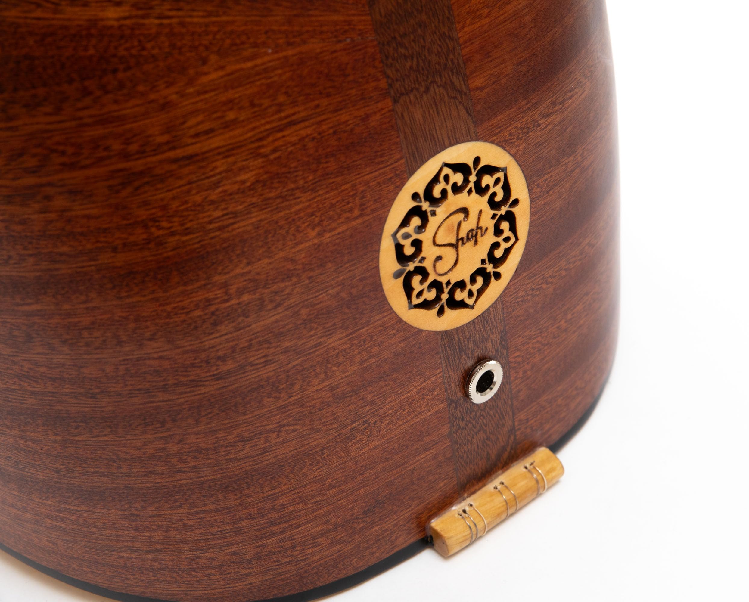 Short Neck Saz Baglama with Special Mahogany & Built-in Pickup, Rosewood pegs Hand Made instrument With picks and extra strings set - Image 5