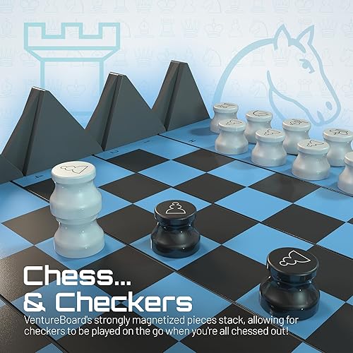 Miniatura 5 de Juego de ajedrez único magnético de 6 pulgadas, 2 reinas adicionales, tablero plegable, piezas de juego de mesa de ajedrez de viaje portátiles,