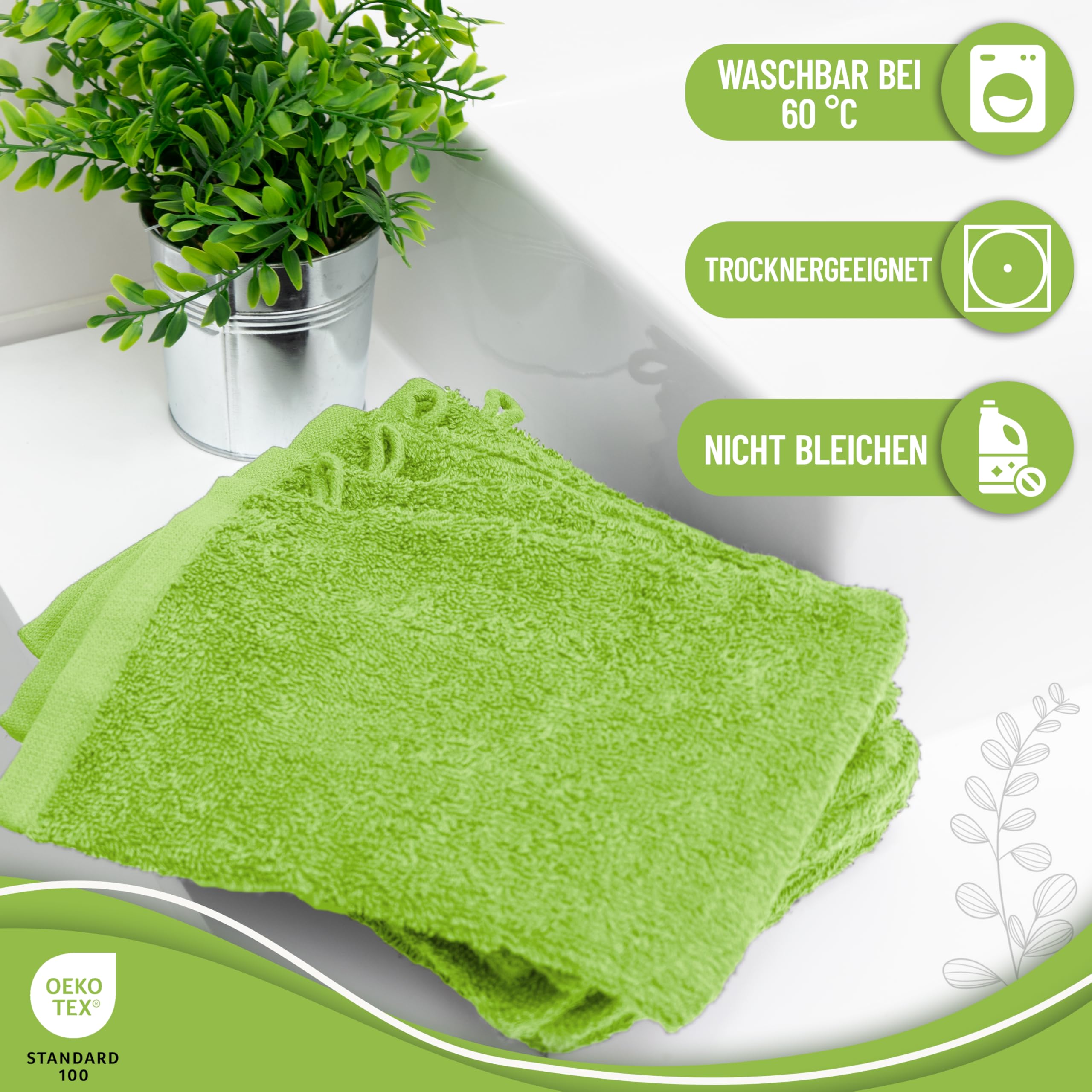 10 Gants De Toilette NatureMark - 100% Coton Noir - 15x21 Cm - Doux Et Exfoliants Pour La Salle De Bain