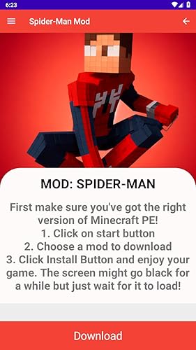 Mod Spider-Man Minecraft PE.