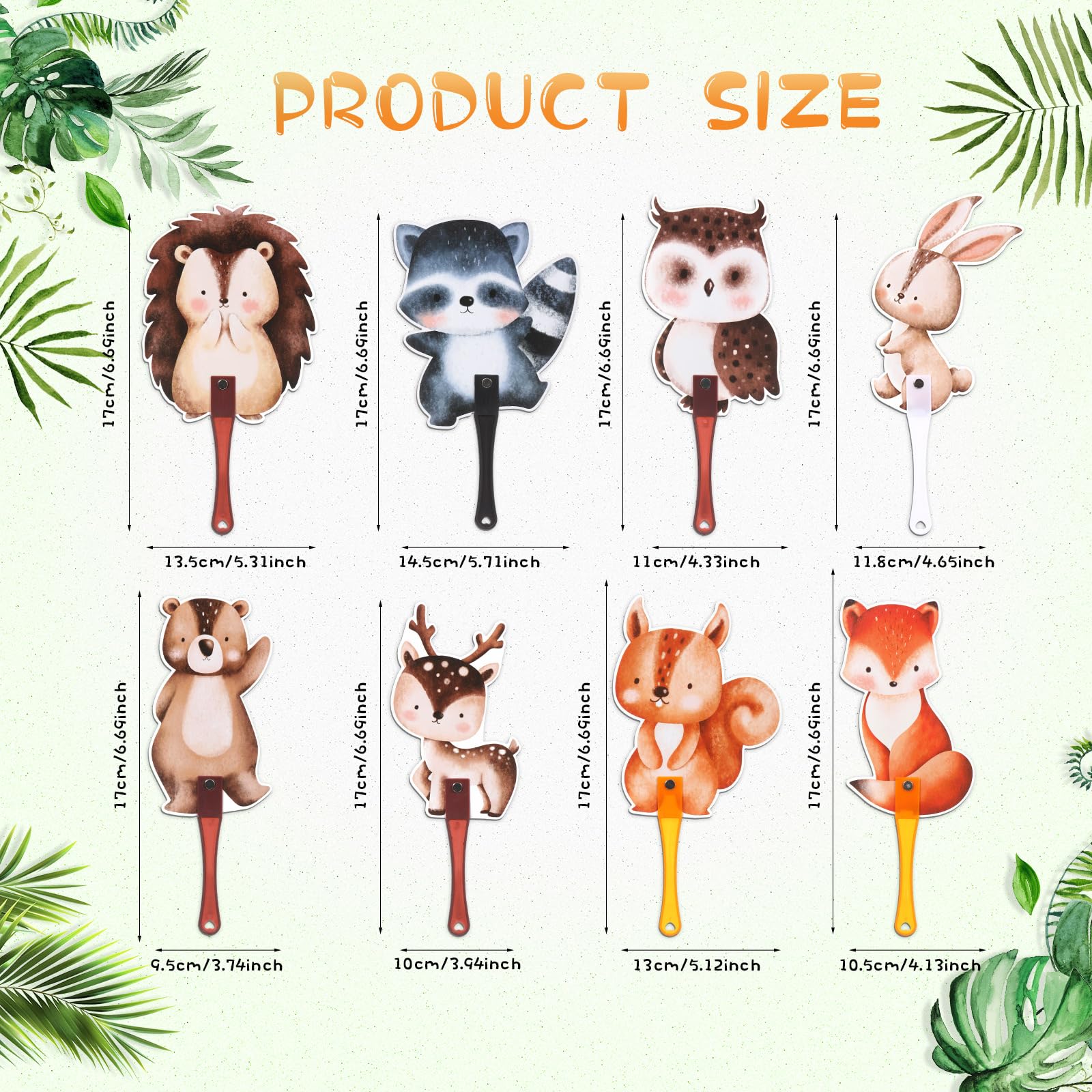 Geelin 50 Pcs Baby Shower Favors for Guests Fans Party Supplies Hand Plastic Handheld Fans Baby Shower Party Decor for Gender Reveal Gifts (Forest)