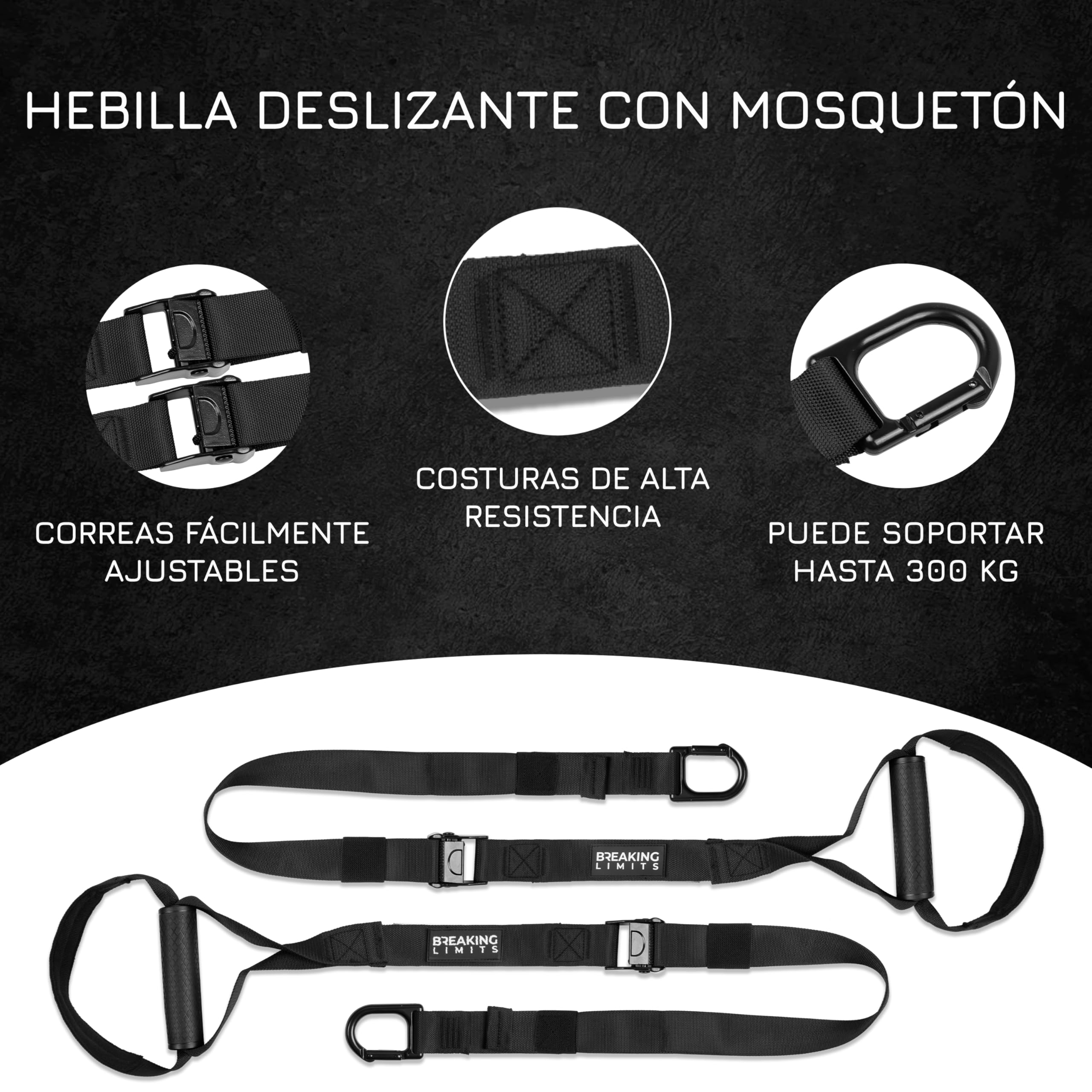 Breaking Limits Entrenamiento en Casa Kit - Suspensión con Anclaje para Puerta - Gimnasio Ejercicio en Casa