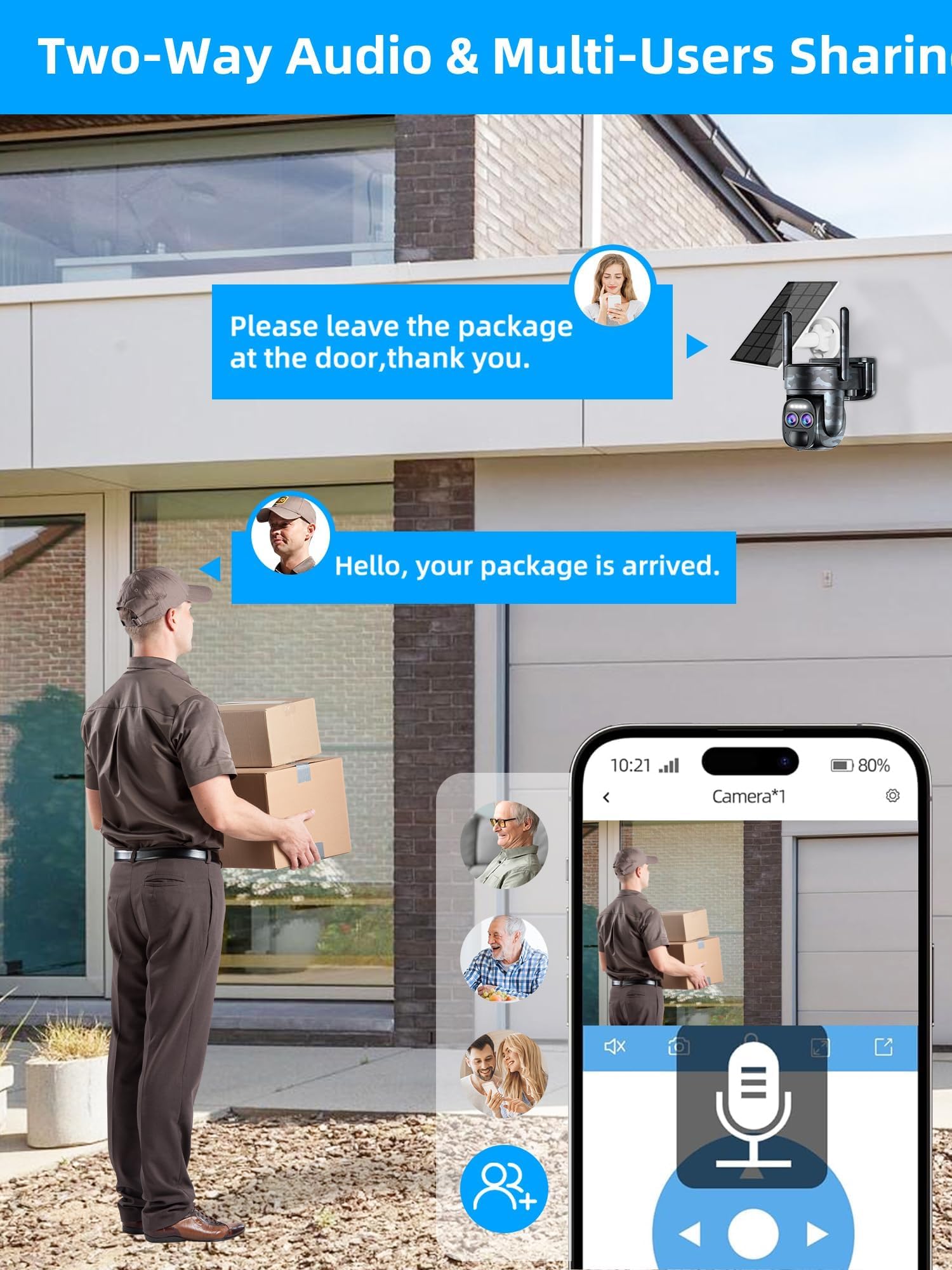 Abiso 4K Camera Surveillance WiFi Exterieure sans Fil avec Double Objectif/Solaire Caméra/Batterie,Suivi Automatique,Nocturne Couleur,Sirène,Audio Bidirectionnel,PIR&Détection,2.4/5G WiFi,360°PTZ