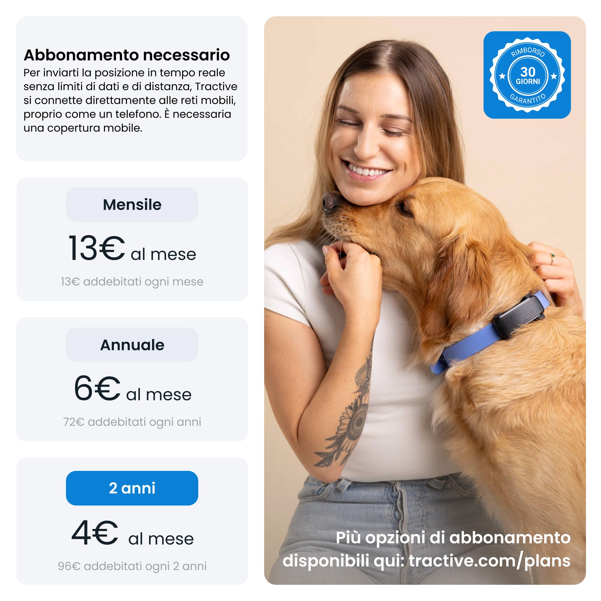 Tractive – Obroża GPS dla psa, zestaw z etui w kolorze oliwkowym | Edycja 2025 | Lokalizacja GPS na żywo | Alerty przeciwbieżne i zdrowotne | Monitorowanie wskaźników życiowych | Lider rynku (Czarny)