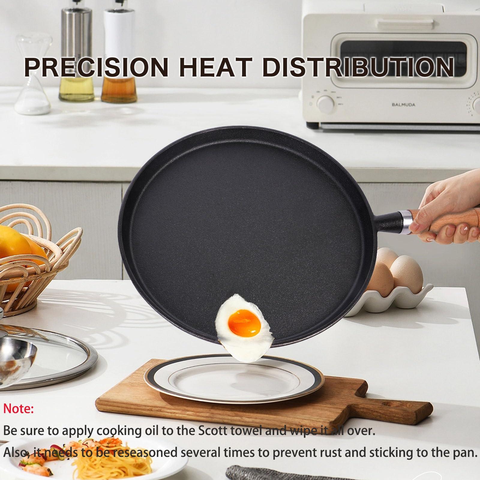 Cast Iron Crepe Pan - Perfect for Crepes & More -5