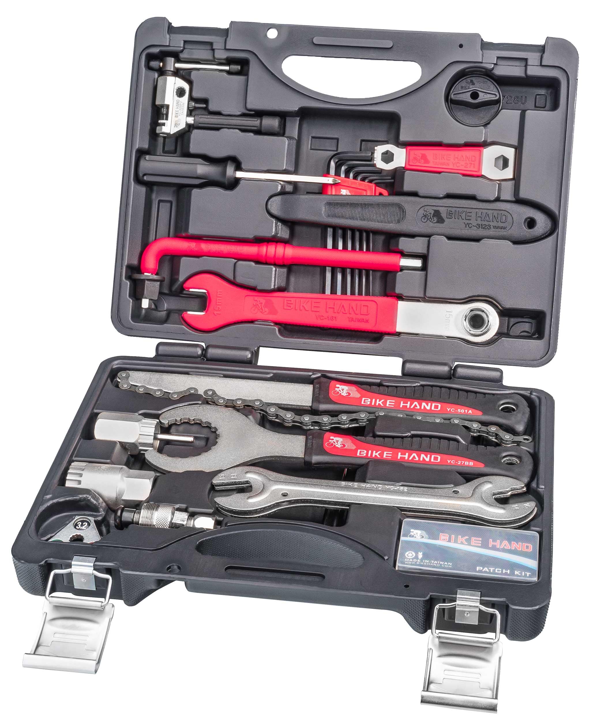 25-TLG. Universeller Fahrrad-Werkzeugsatz für Bremsen, Reifen, Kettenreparatur - Shimano kompatibel