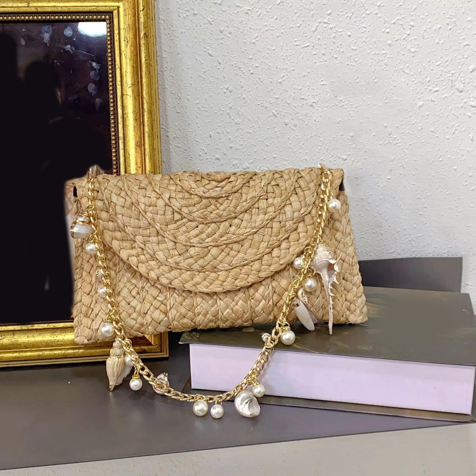 Borsa a tracolla contemporanea Borsa sottobraccio in lino cotone con scomparti organizzativi Borsa a tracolla intrecciata a mano elegante per trasporto quotidiano