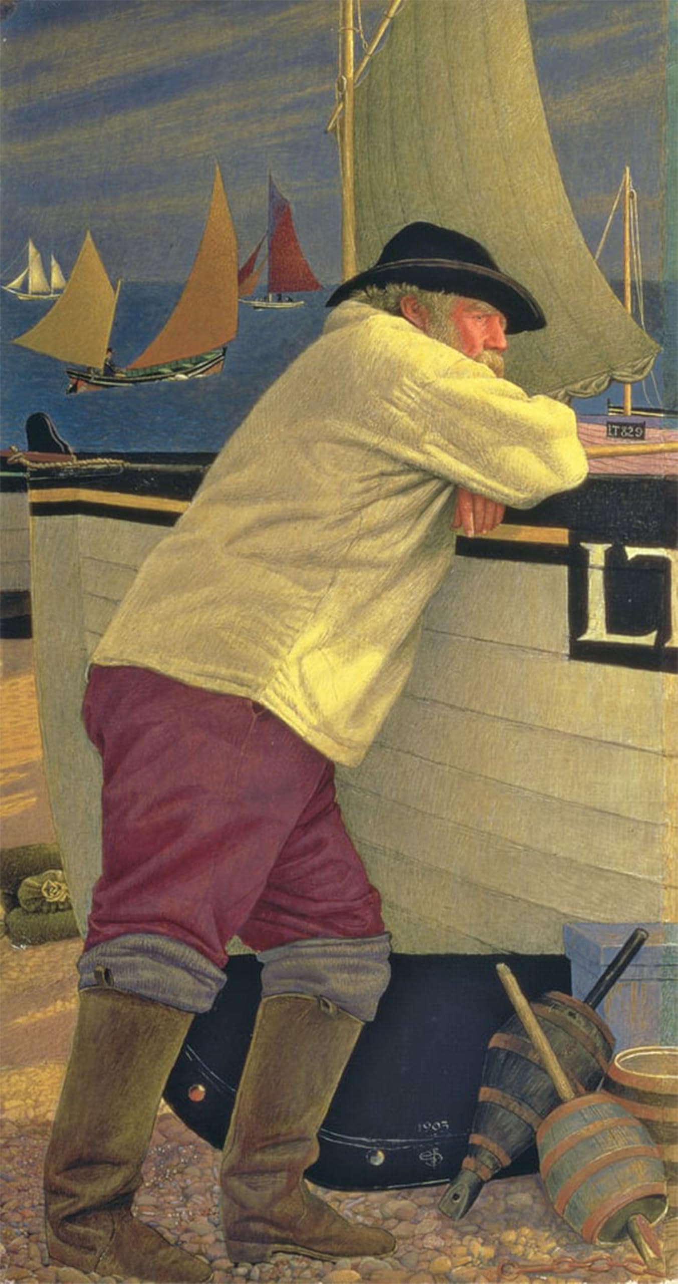 ARTXLXXBN Famous Print Painting Colorful Art Print the Old Fisherman by Edward Southall Canvas Art Decorations for Home Decor 60x90cm