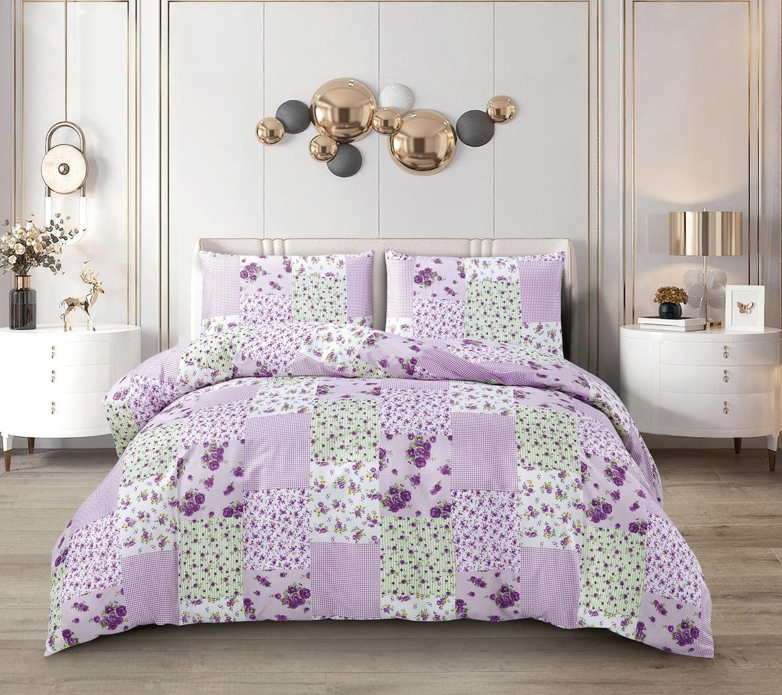 renoazul Microfiber Single Duvet Covers Set - Single Duvet and Pillow Set with Fitted Sheet, Bedding Sets Soft Quilt Cover Single Bed Set - Single 3 Piece, Provence — image 1