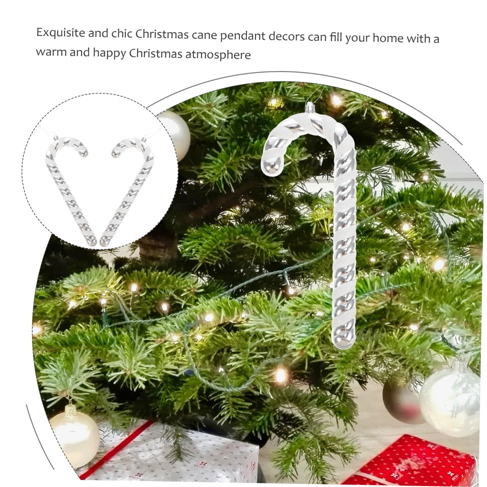 TOPBATHY 4 Stück Weihnachtsstock Star for Christmas Tree Christbaum anhänger Weihnachtsspielzeug Zuckerstangen Weihnachtsdekorationen Girlande Weihnachtsschmuck Weihnachtsbaum-Anhänger rot