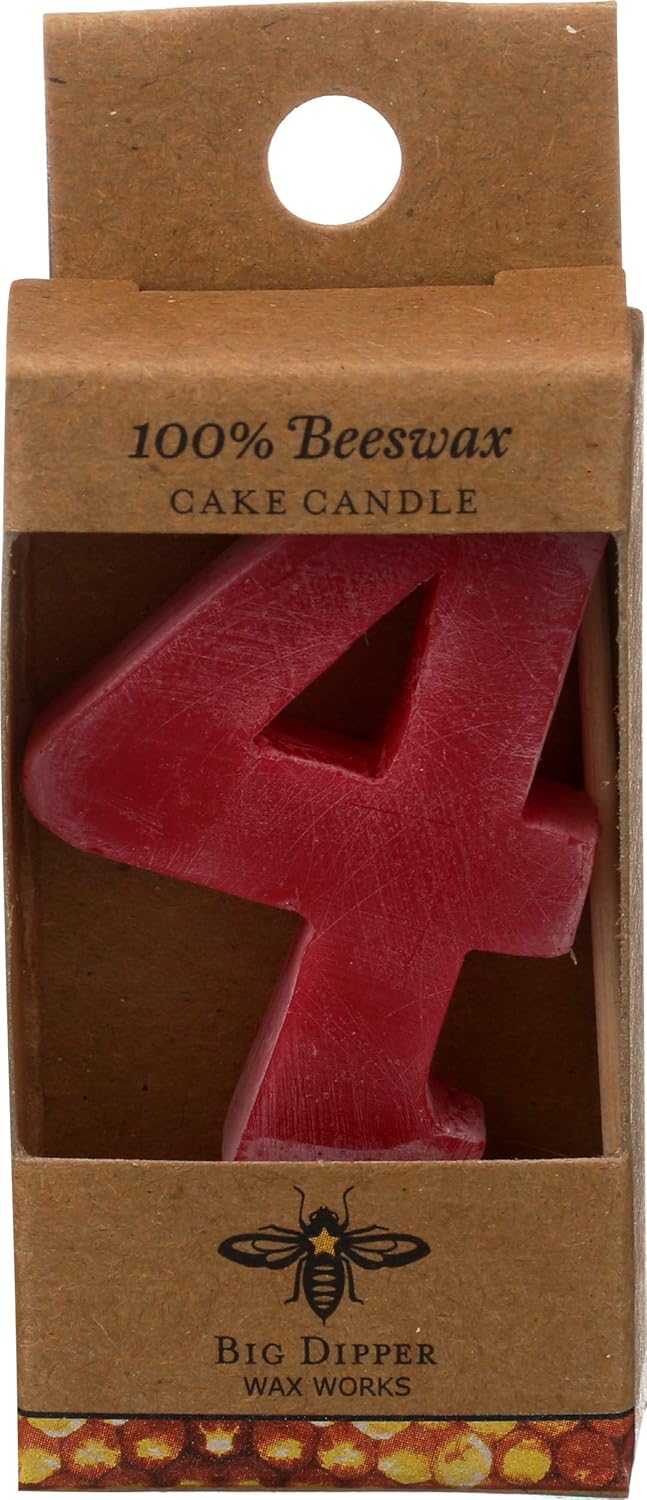 Big Dipper Wax Works Candles for Cake, Number 4, Birthday
