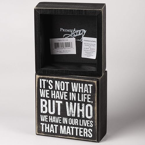 Miniatura 2 de Primitives by Kathy 35144 Cartel clásico de caja en blanco y negro, 4 x 4 pulgadas, "Who We Tenemos