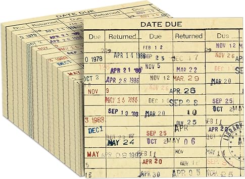 50Pcs Book Club Due Date Card Napkins Library Card Book Club Decorations Vintage Paper Napkins One for the Books Birthday Theme Supplies Books Lovers Gifts Hand Towel for Reading Clubs Party Favor