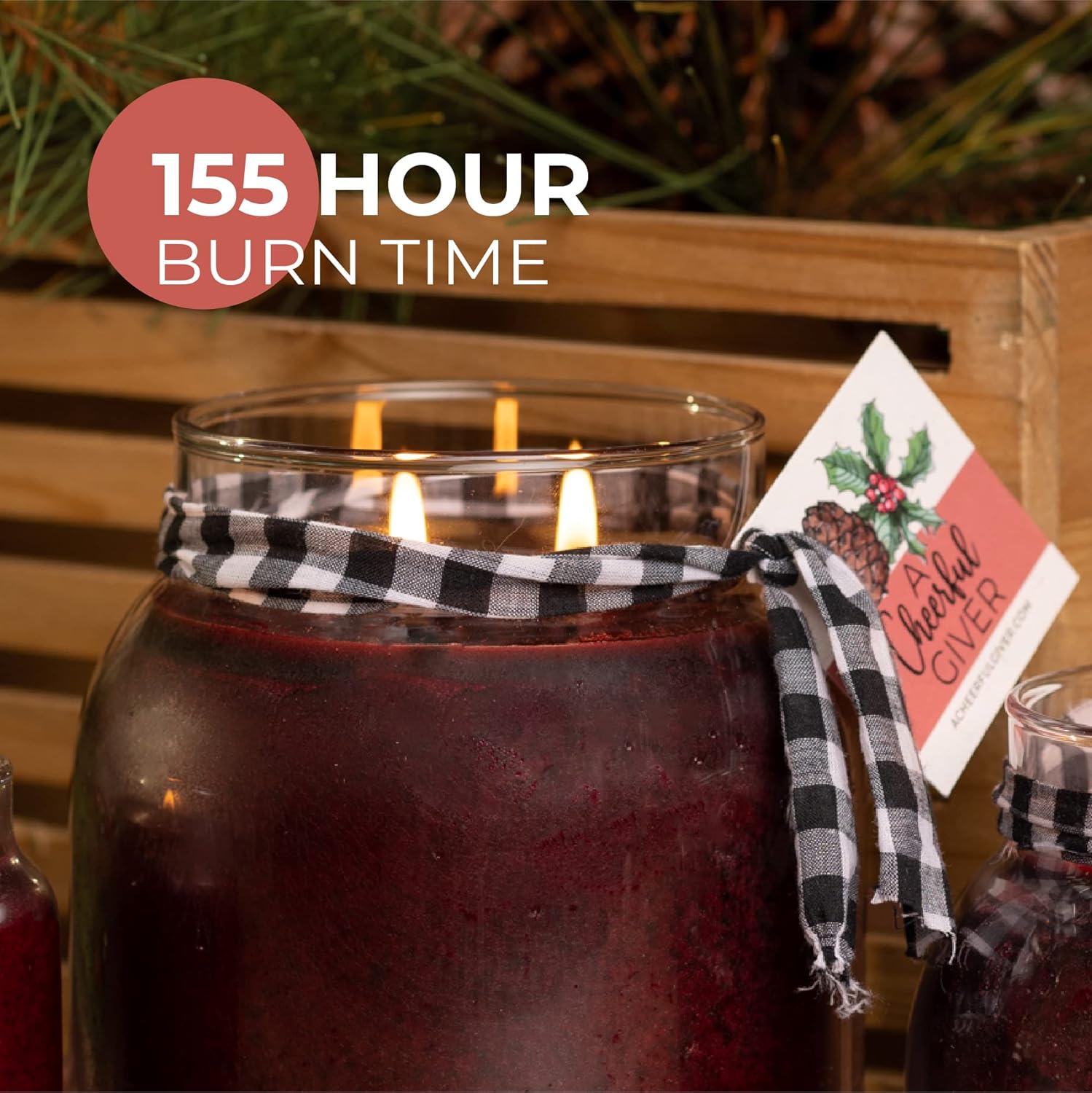 A Cheerful Giver — Holiday Homecoming - 34oz Papa Scented Candle Jar with Lid - Keepers of the Light - 155 Hours of Burn Time, Gift for Women, Black