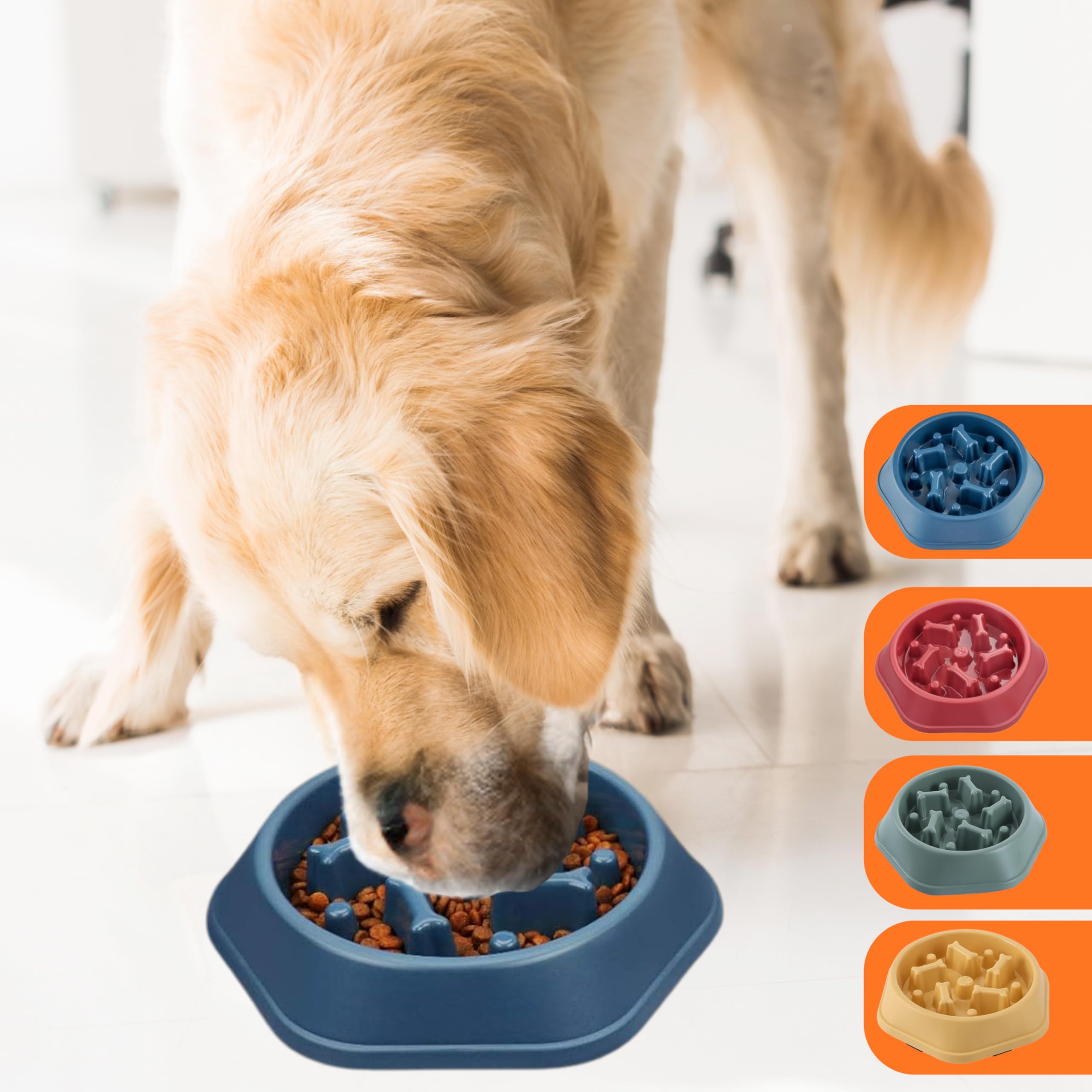2 ciotole per cibo per cani con alimentazione lenta, progettate per mangiare lentamente, promuovono una digestione sana e impediscono il gonfiore, ideale per cani e gatti (rosa-rosa)