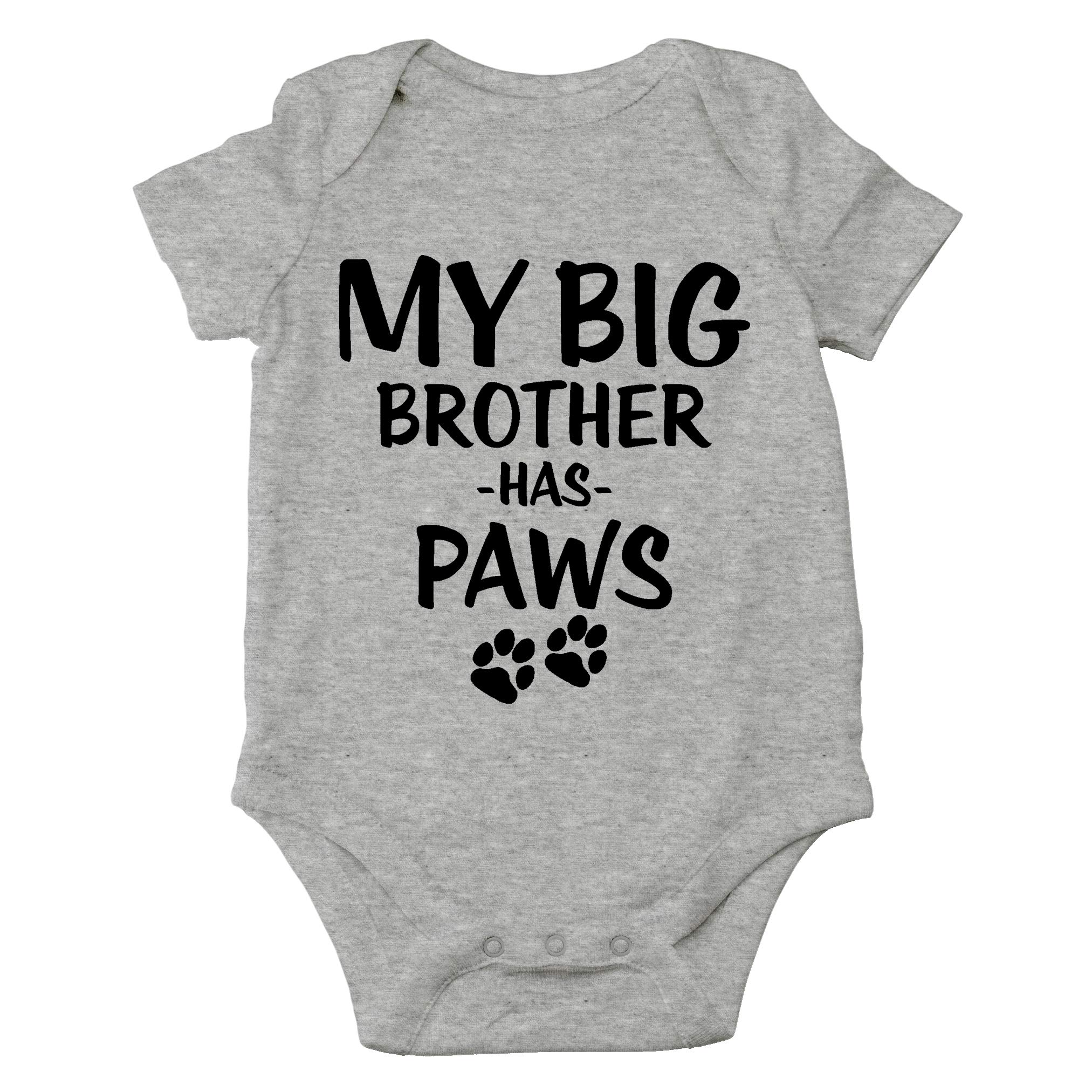 AW Fashions My Big Brother Has Paws - Animal Lover - Cute One-Piece Infant Baby Bodysuit