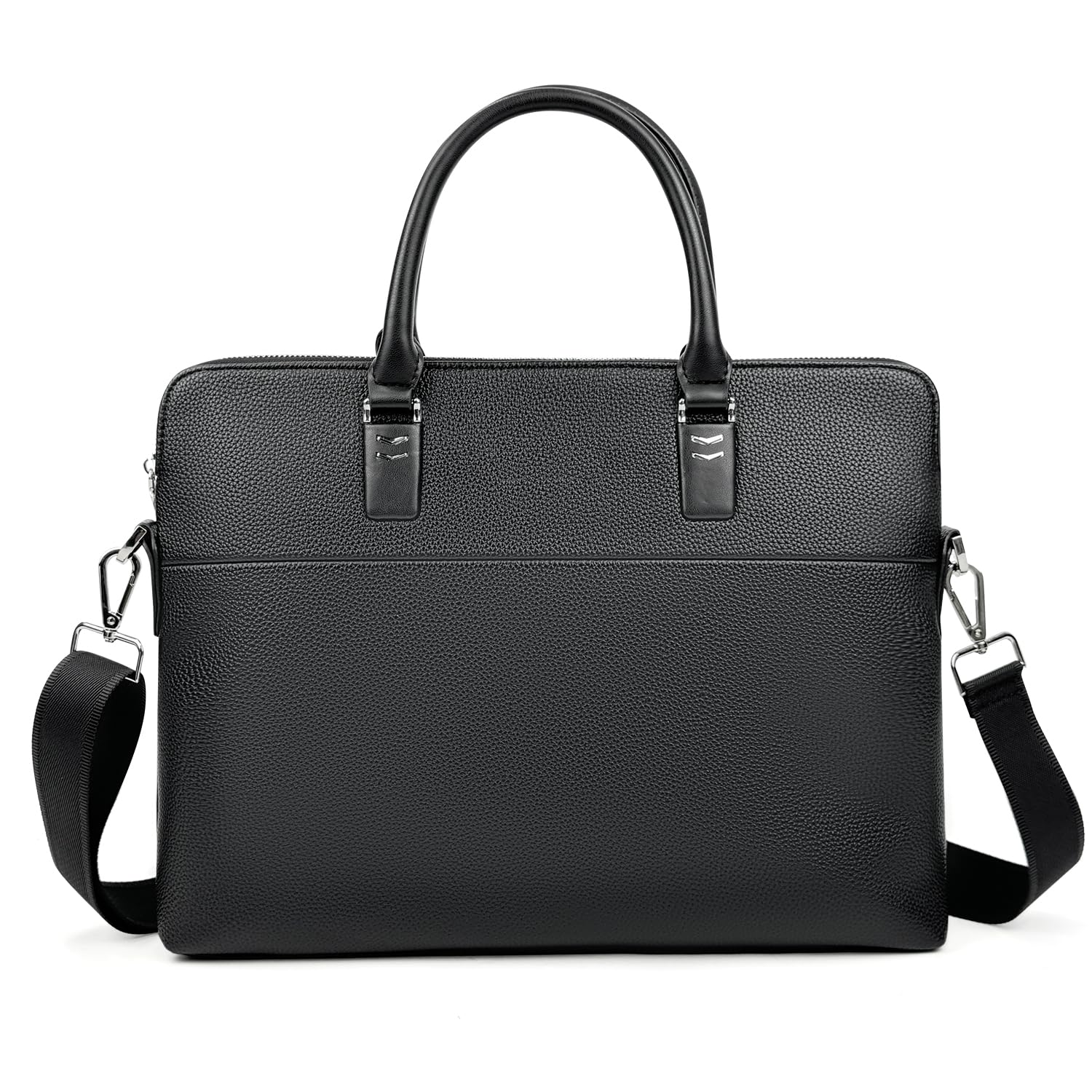 Men PU Leather Laptop Bag Business Work Office Messenger Shoulder Bag with Handle Detachable Strap Metal Zipper Professional Travel Handbag-image-29