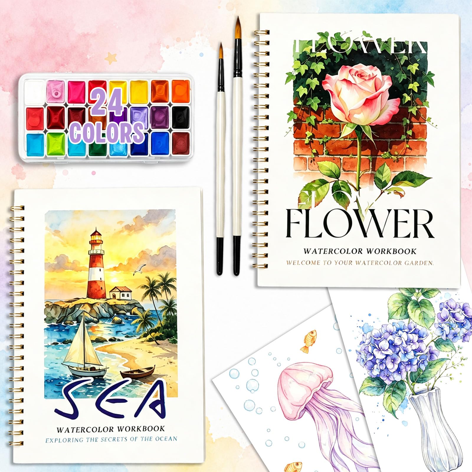 Watercolor Painting Kit for Beginners - 2 Pack -1