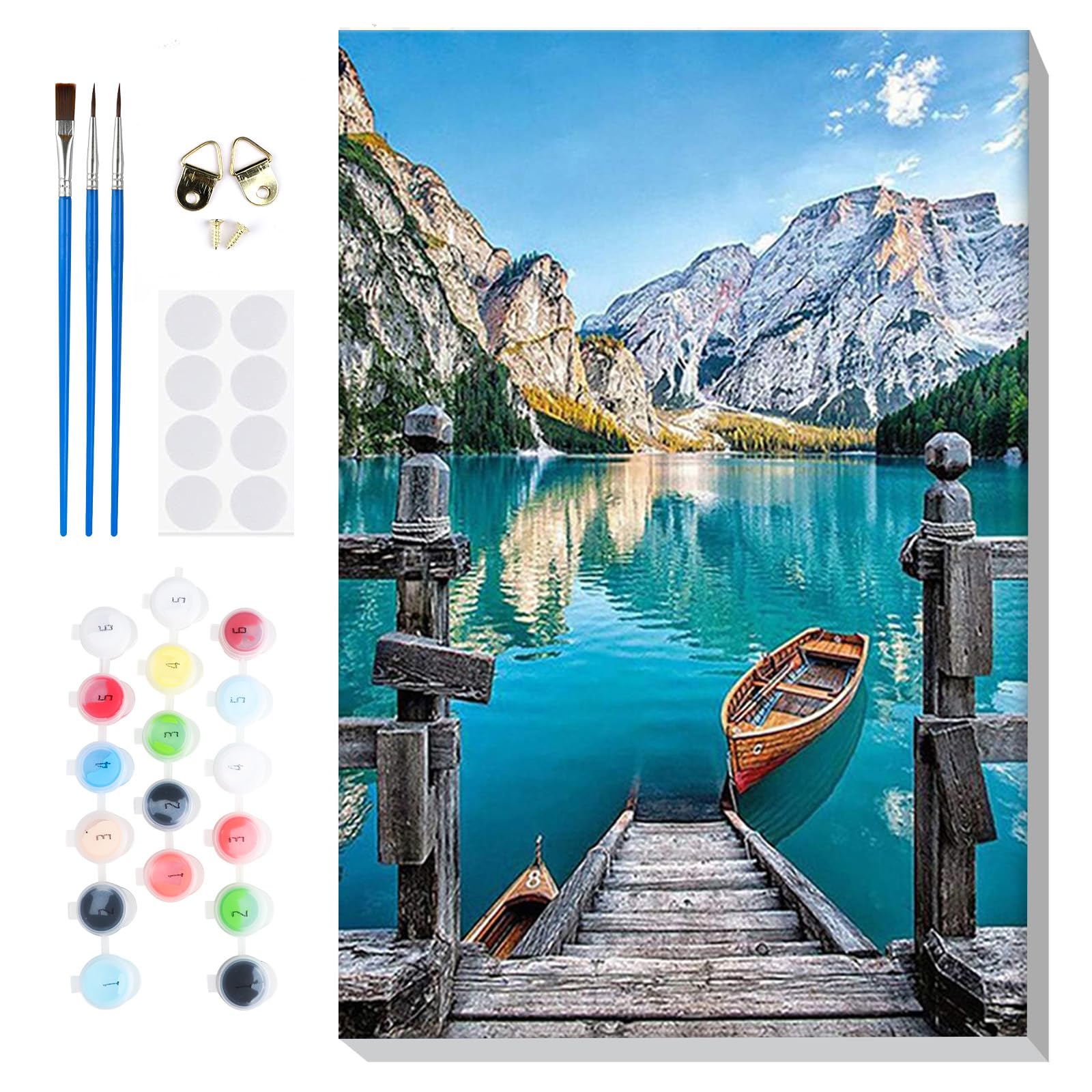 Kit Peinture Par Numéros Adulte Bord De Mer – Toile Avec Cadre En Bois, Pinceaux Et Peintures Acryliques – Déco DIY 20x30cm