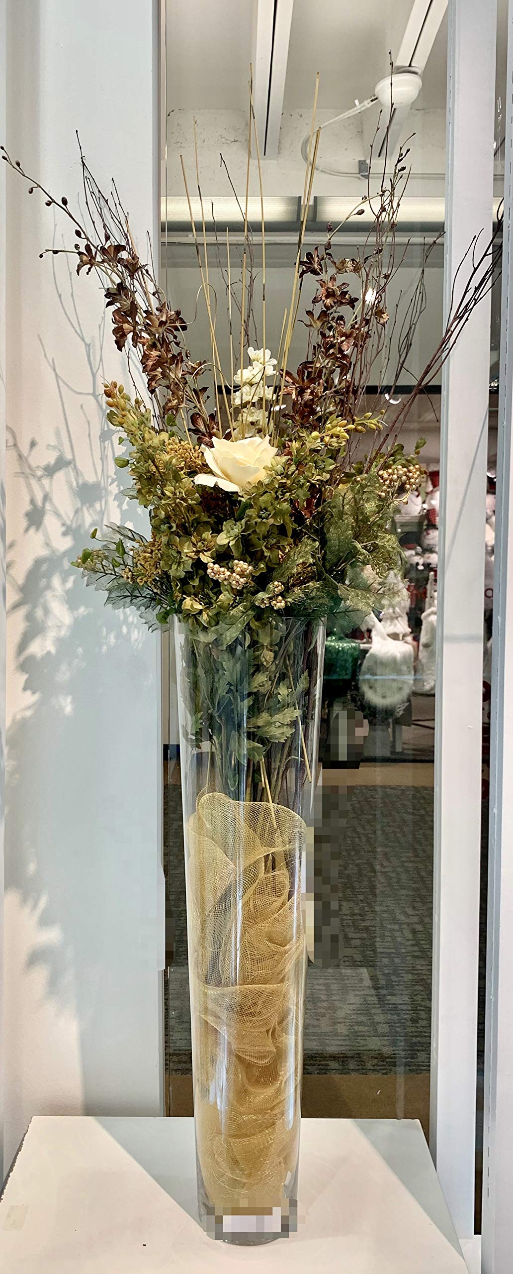 Amazon.co.jp: WGV テーパードガラス花瓶 幅8インチ 高さ31インチ