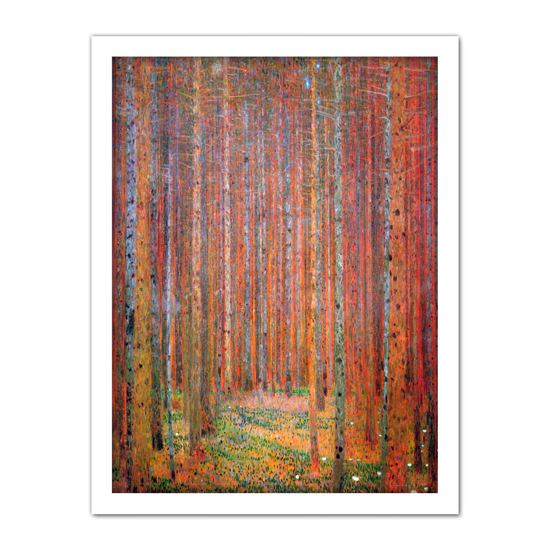 Wee Blue Coo Klimt Tannenwald I Fir Forest Artwork Framed Wall Art Print 18X24 Inch