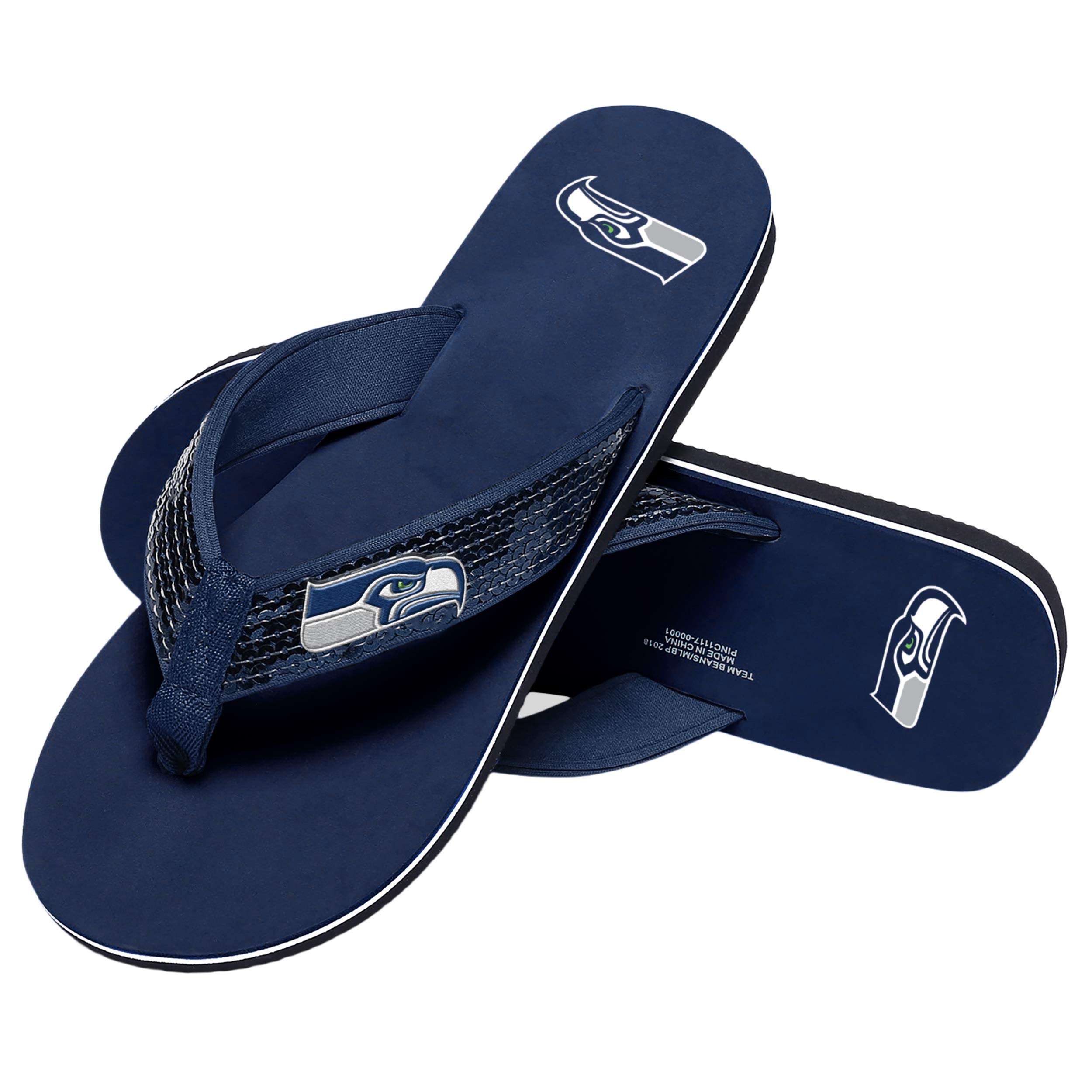 FOCO Damen Nfl Damen-flip-flop mit PaillettenDallas Cowboys Flip-Flop mit Pailletten, Größe M