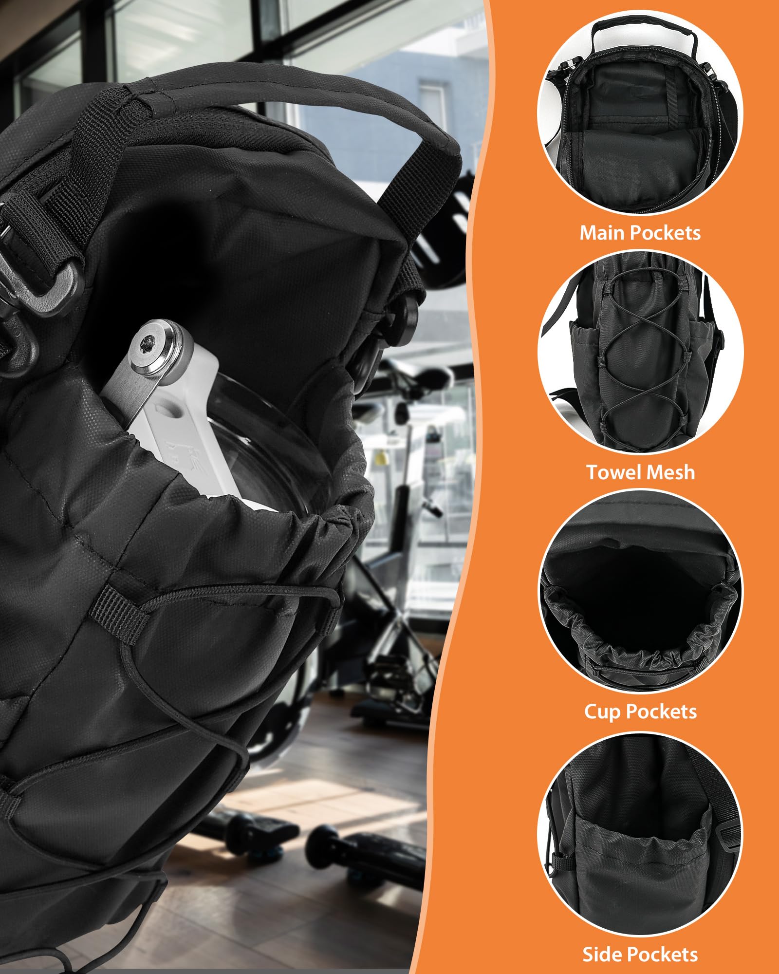 Bolsa Magnética Gimnasio - 4 Imanes Fuertes, Magnetic Gym Bag, Magnetic Water Bottle Bag con Correa para Vasos de 1,2L Funda Deportiva Gym, Bolsa Magnetica Gym para Botella de Agua & Móvil — view 6