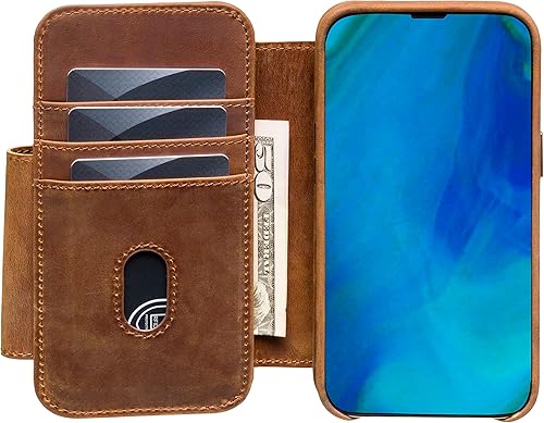 Miniatura 2 de Classic V5 - Funda tipo cartera de piel con funda magnética desmontable compatible con iPhone 13, compatible con MagSafe y todos los accesorios de