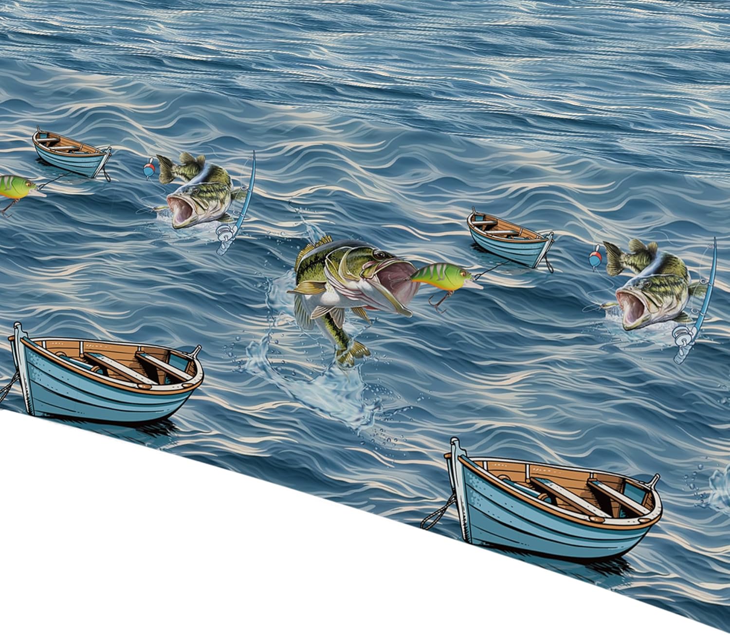 APOWBLS Fish Birthday Party Supplies Tablecloth, Disposable Gone Fishing Party Decorations Table Cover, Gone Fishin' Fishing Tournament Supplies Table Cloth, 3Pack, 54in x 108in