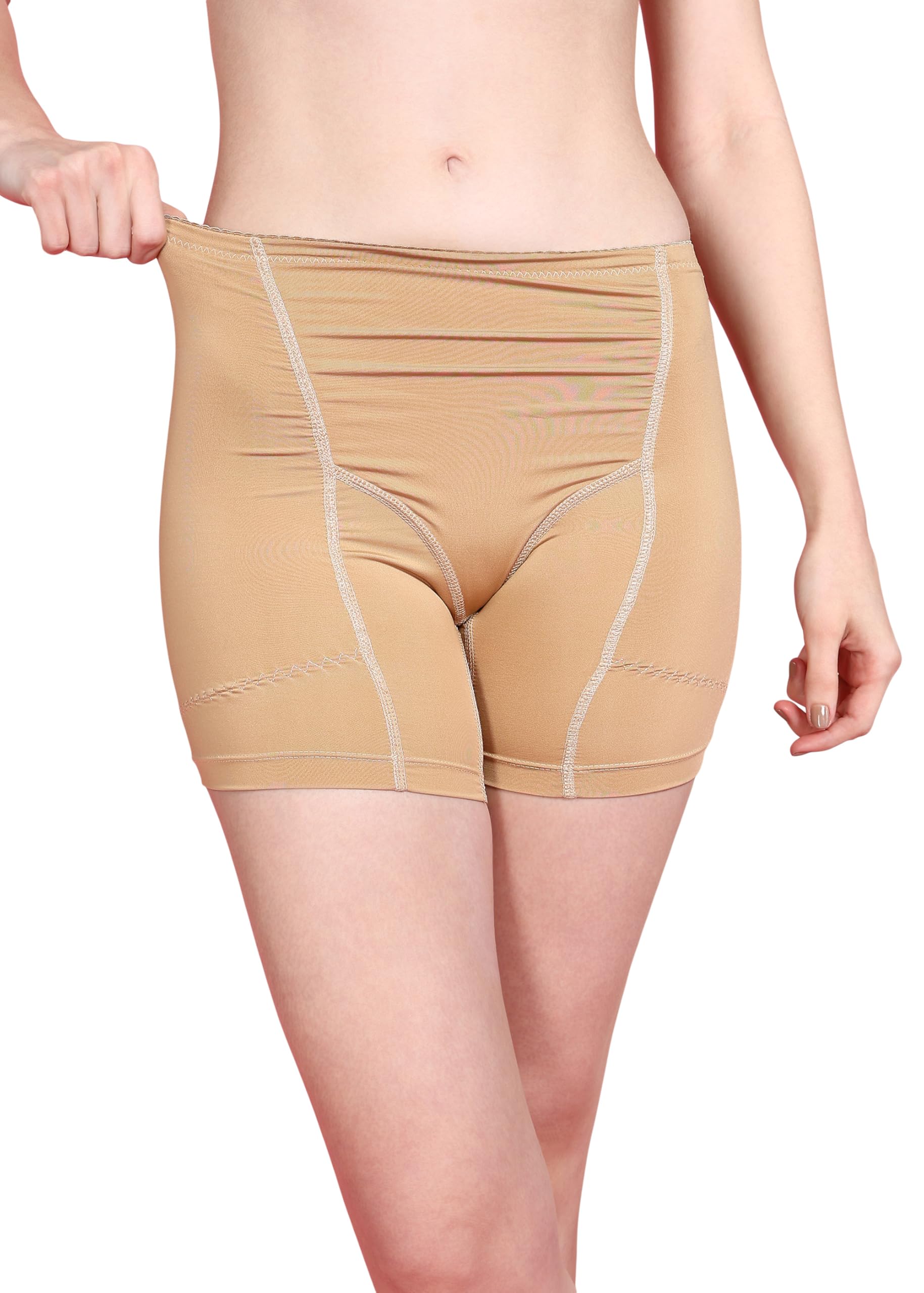 sensual lady Full Buttocks HIPS Underwear, Padded Fake Buttocks Sexy Briefs Body Shaping, Safety Shorts Fake Ass Lifting Hip Boxer Ladies 2 Removable Sponge Pads (Skin/Black)-picture-13