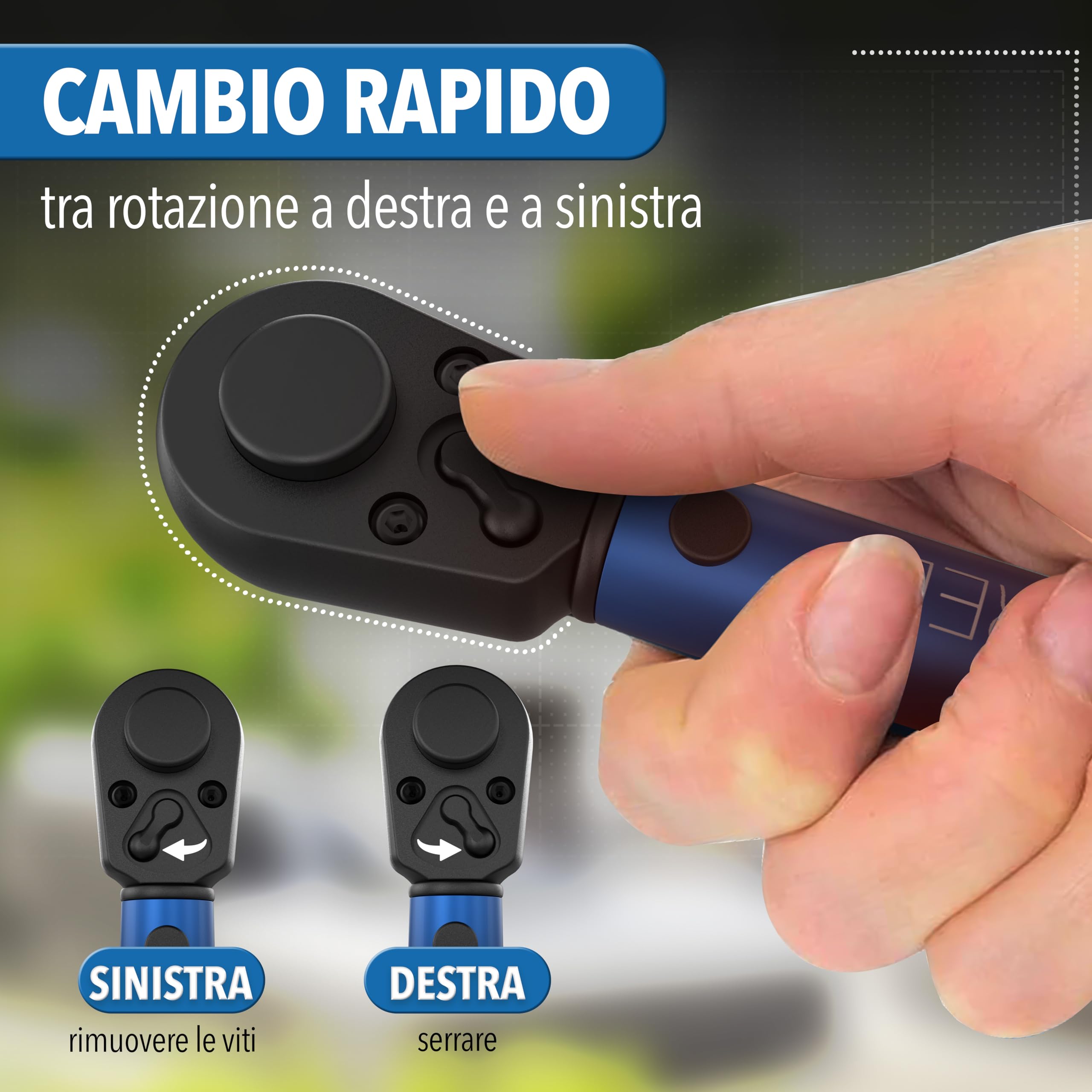STONE REEF Set di chiavi dinamometriche [21 pezzi inclusi] bloccaggio 1/4" 1-25 nm set di chiavi dinamometriche per bicicletta 1-25 nm set cricchetto dinamometrico