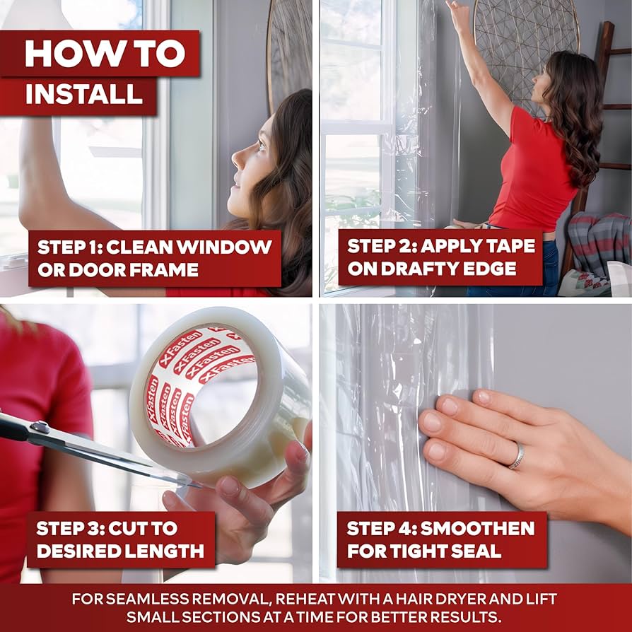 OKUYAN 2Rolls Waterproof Sealing Tape Window Weather Sealing Tape 5cm Transparent Caulking