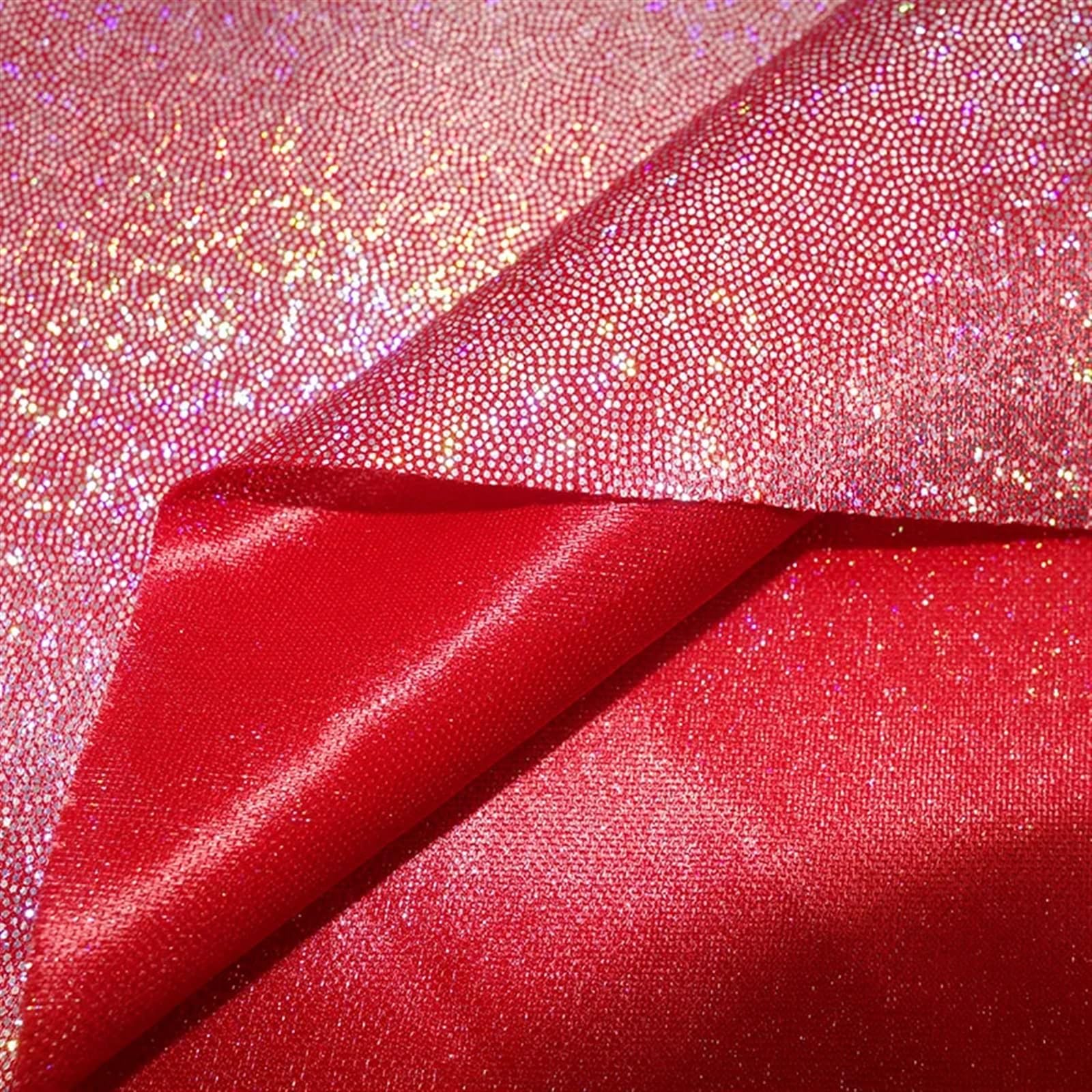 Glitter Metallic Fabric, Shiny Iridescent Holographic Polyester Fabric Various Sizes Wedding Party Doll Decor DIY(108,100CMx150CM)