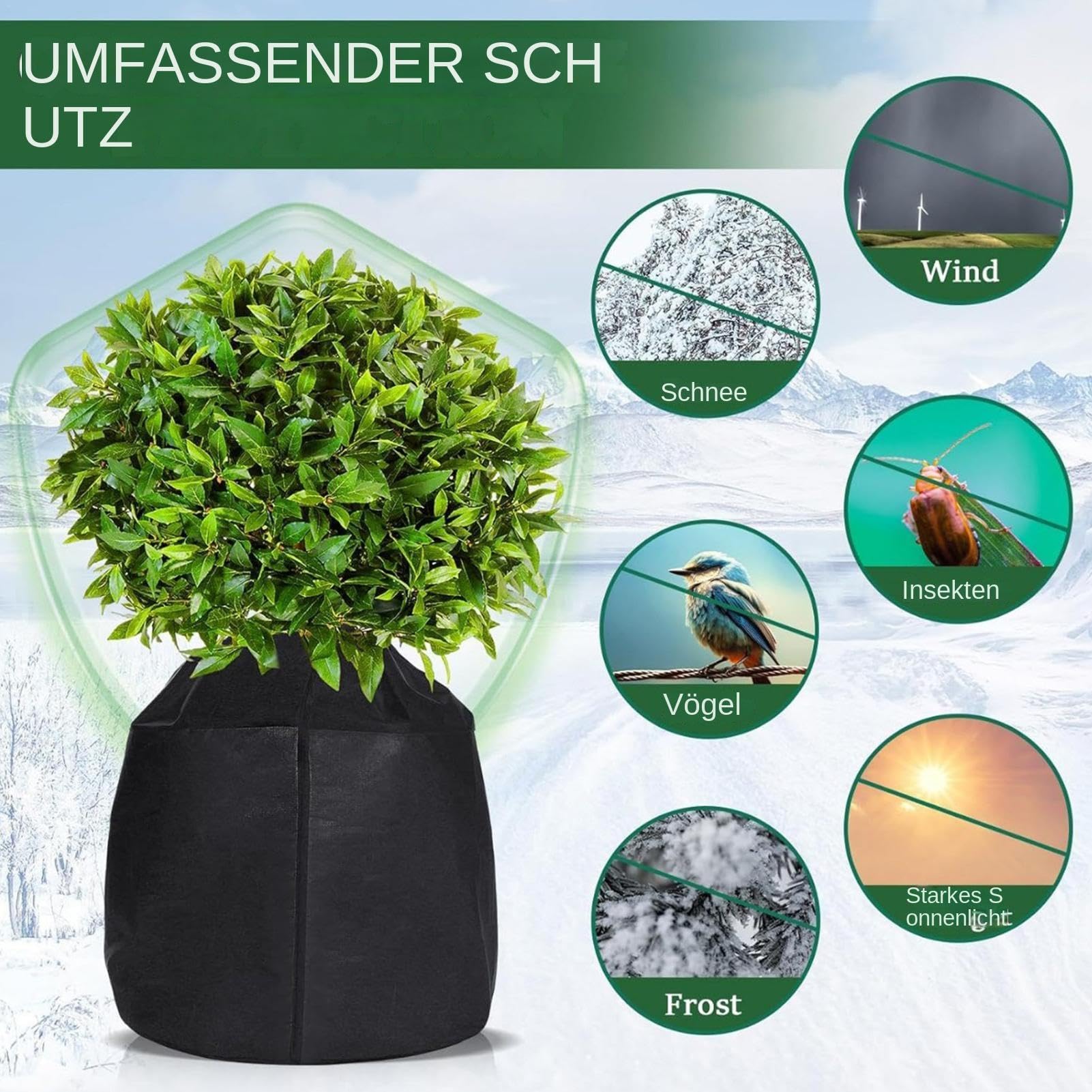 DEWUR Thermo potbescherming voor planten buitenshuis, dubbel geïsoleerd DEWUR Thermo potbescherming voor planten buitenshuis, dubbel geïsoleerd