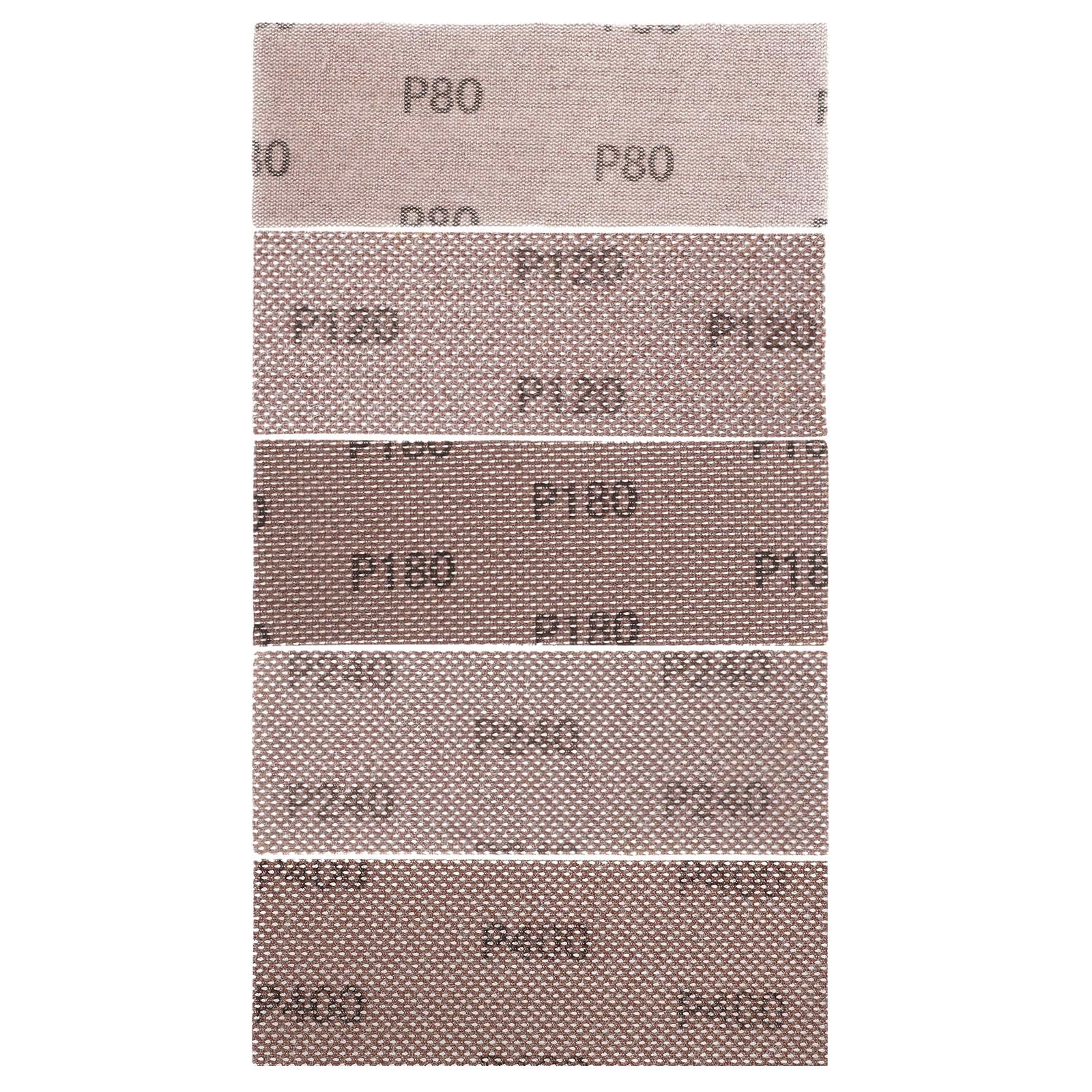 SG Store 25pcs Mesh Sanding Sheets 70x198mm Mesh Hook and Loop Sanding Pads Silicon Carbide 80 120 180 240 400 Grit for Orbital Sander Hand Sanding Polishing