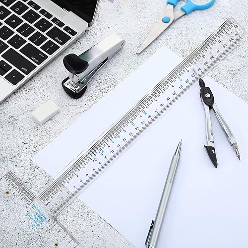 Miniatura 8 de Briartw Regla cuadrada en T de acrílico, regla cuadrada en T de plástico, doble cara para medición de arte, enmarcar y dibujar, manualidades,