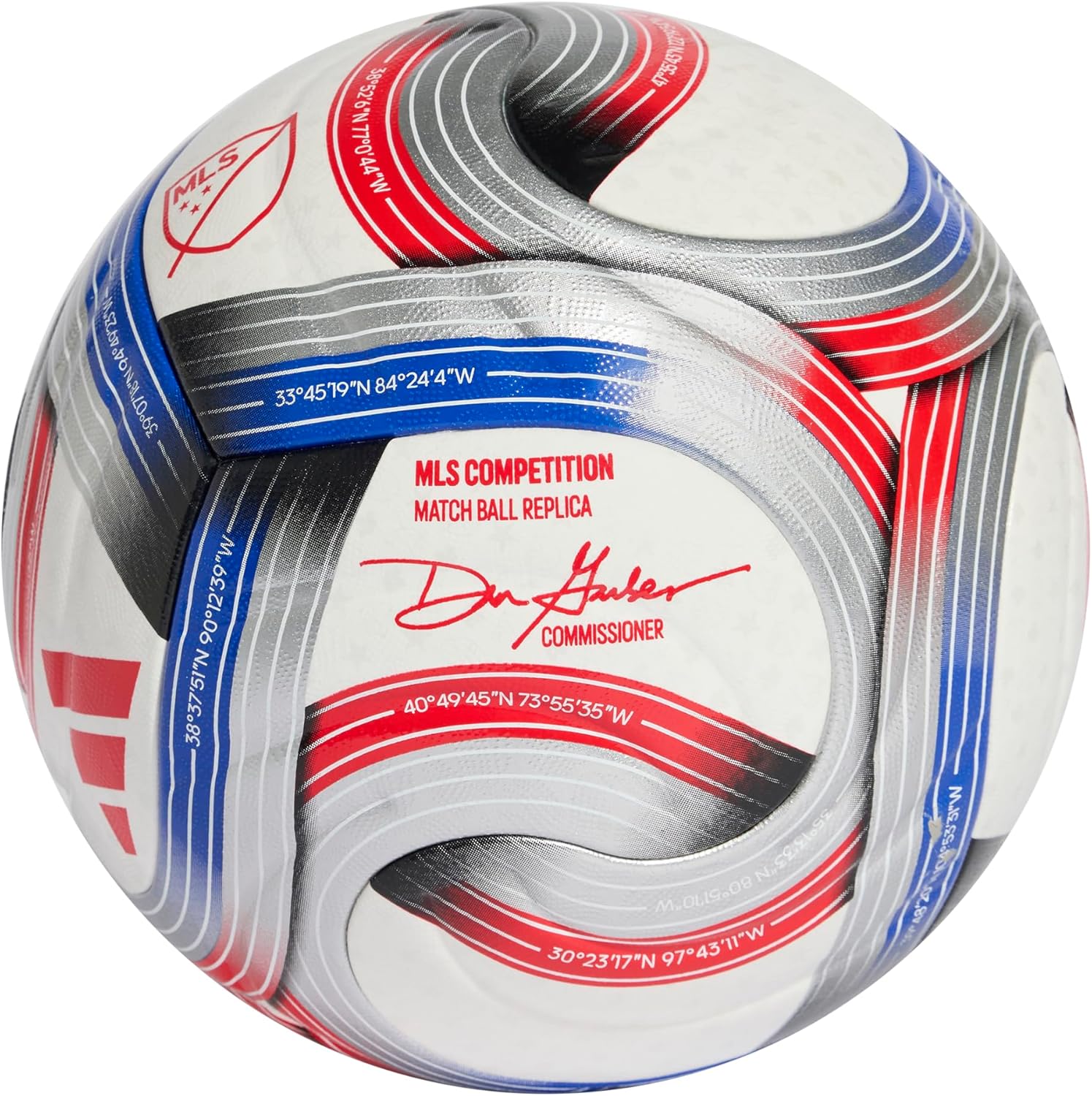 Adidas - Unisex Adult 2026 Major League Nfhs Football, White/Team Royal Blue/Red/Silver Metallic, 5