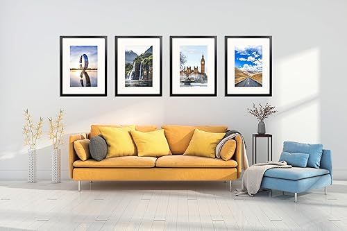 Miniatura 6 de The Display Guys - Juego de marcos minimalistas de madera negra, vidrio templado, 18 x 24 pulgadas, mate a 12 x 18 pulgadas, para colgar en la